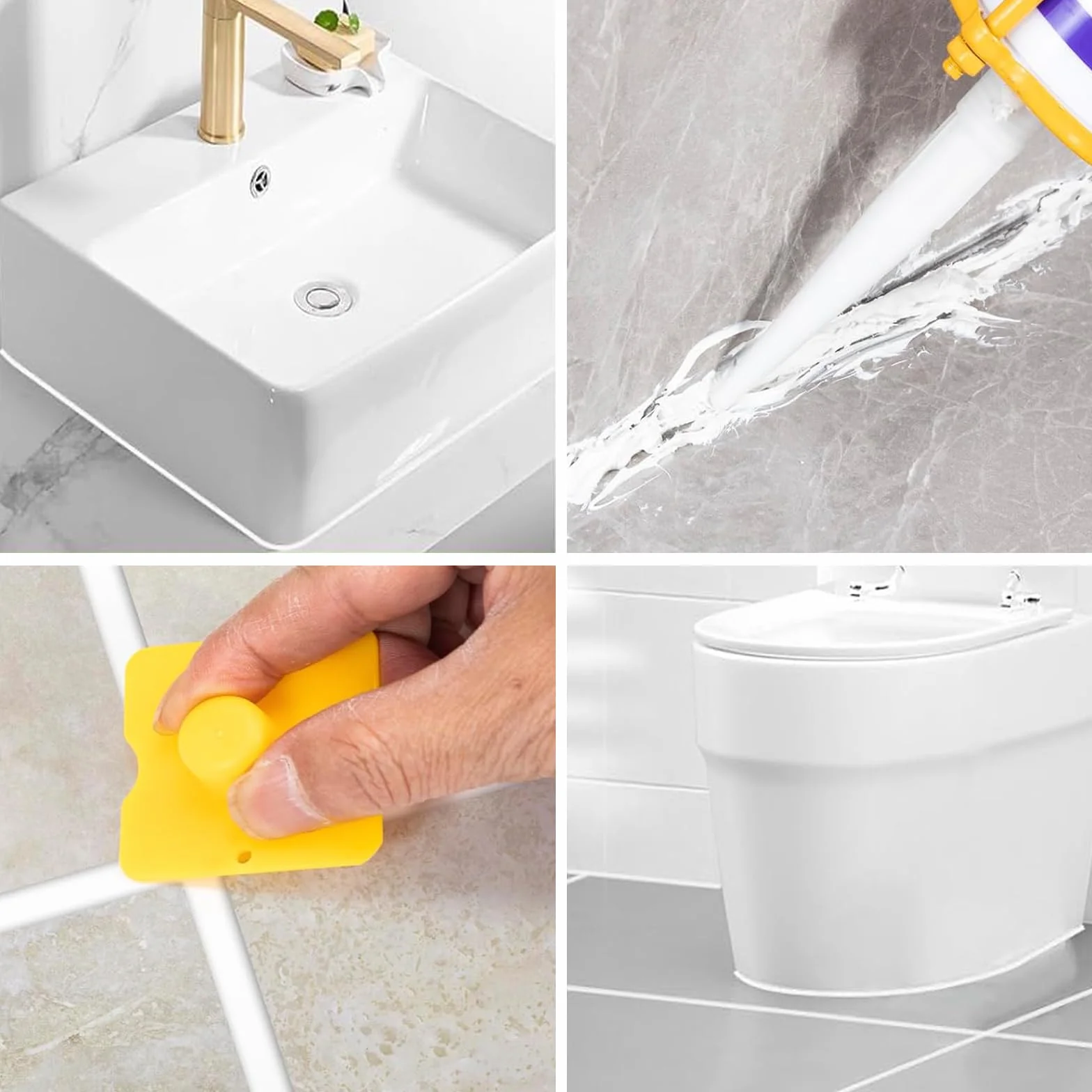 Kit rimozione silicone 5 in 1, coltello giunture acciaio inox, 6 pastiglie intercambiabili