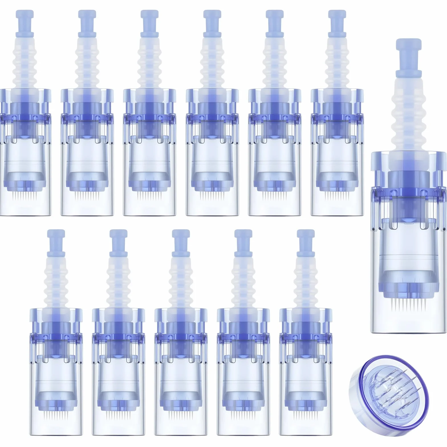 LOPHE Microneedling, 12 Pezzi Micro Aghi Penna Derma Micro Needling, Microneedle Nano Aghi con Regolabili a Baionetta(#12pin)
