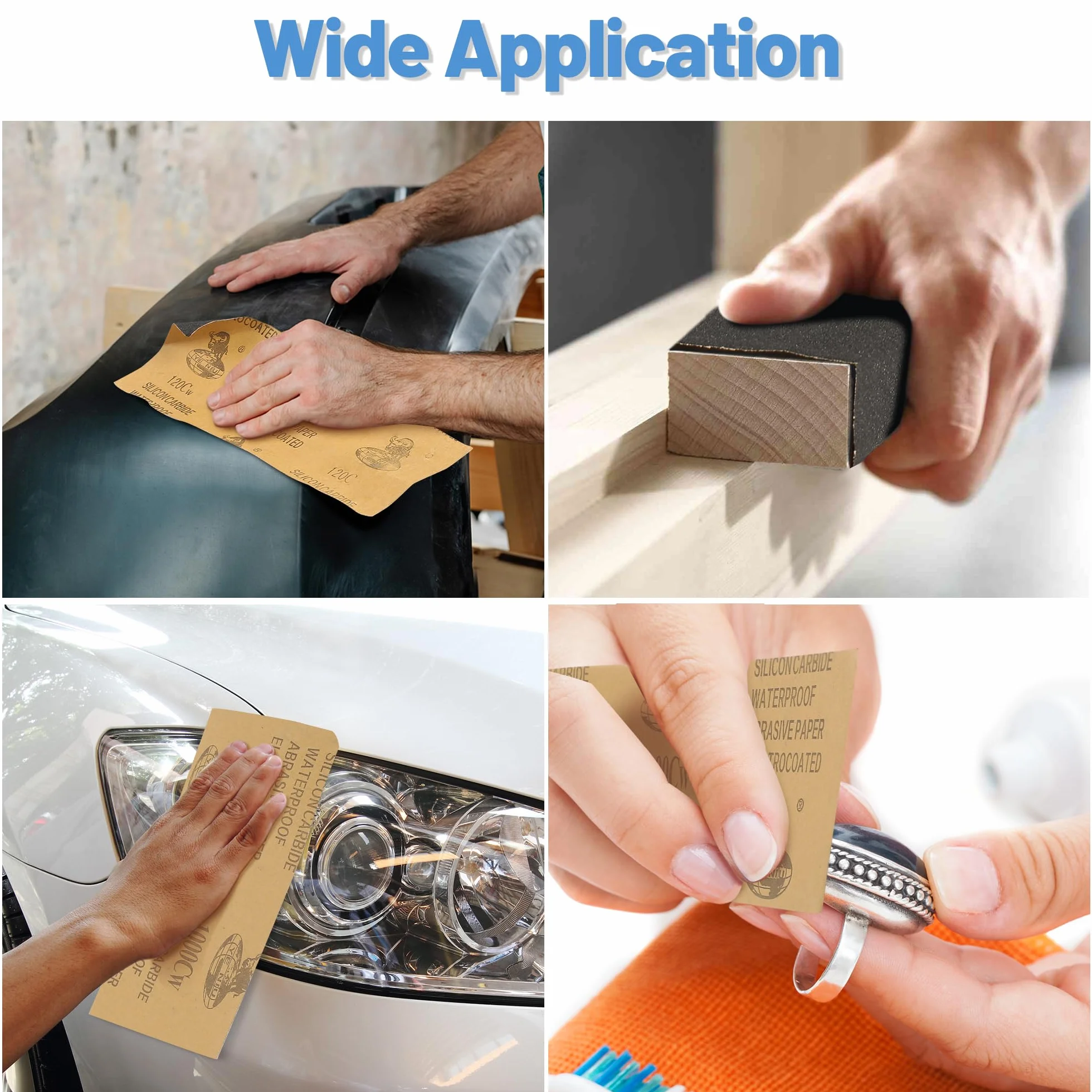 Kit Carta Vetrata 70 Pezzi Grane 120-3000 Impermeabile Levigatura a Secco e Umido