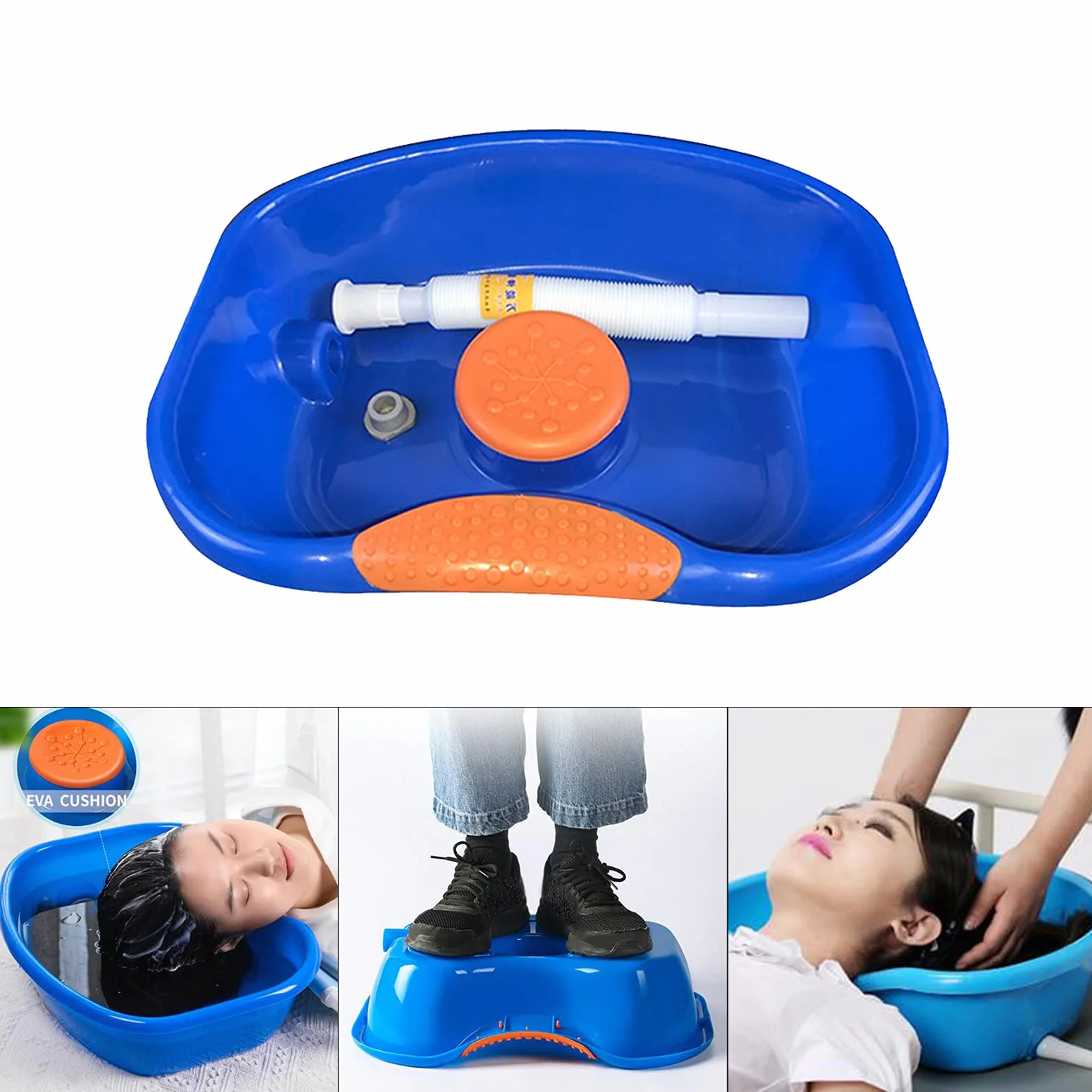 Sharplace Vasca per Shampoo da Letto Vasca per Lavaggio dei Capelli Vassoio per Lavaggio con Tubo Flessibile per Spa Barber Shop - Standard