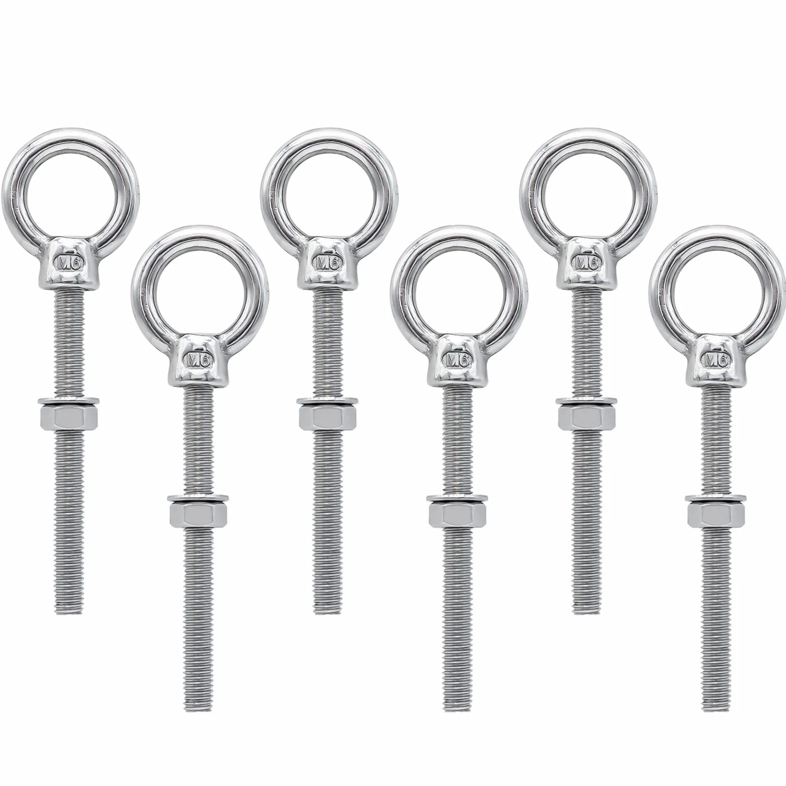 Bullone a occhiello in acciaio inox 316 M6x60mm 6 pezzi