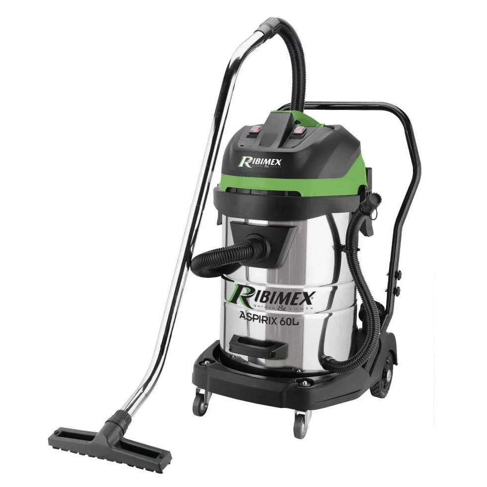 Ribimex Aspiratore per Solidi e Liquidi Aspirix Serie Pro 60 L 2 Motori 1000 W PRASP61LX2