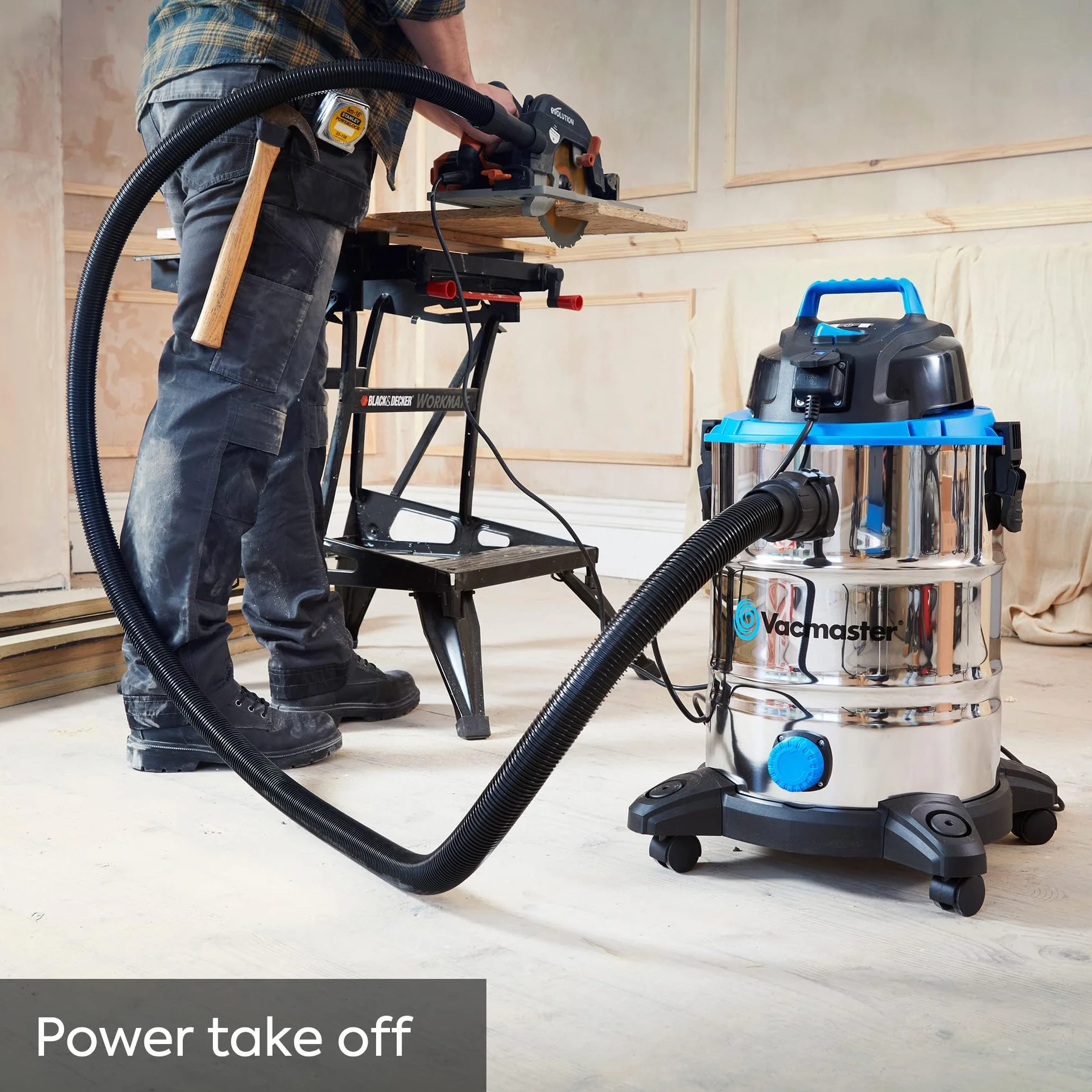 Vacmaster VQ1530SFDC 1500W 30L Aspiratore Solidi e Liquidi Inossidabile Soffiante