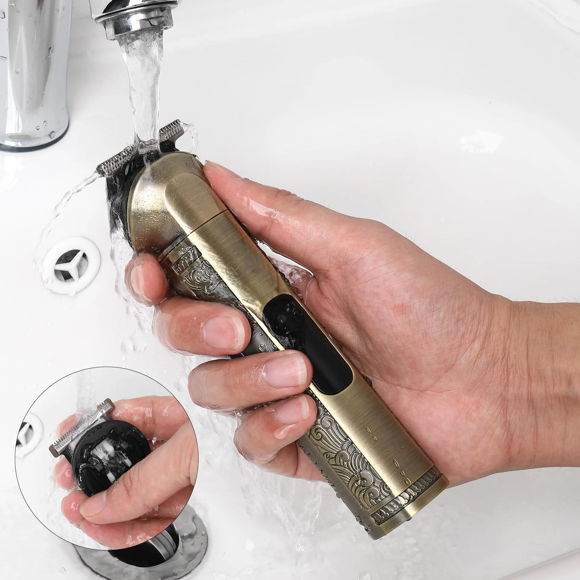 Hatteker Regolabarba Rasoio Elettrico Barba Tagliacapelli uomo Professionale Macchinetta per Barba Taglia Peli Naso Corpo 8 in 1