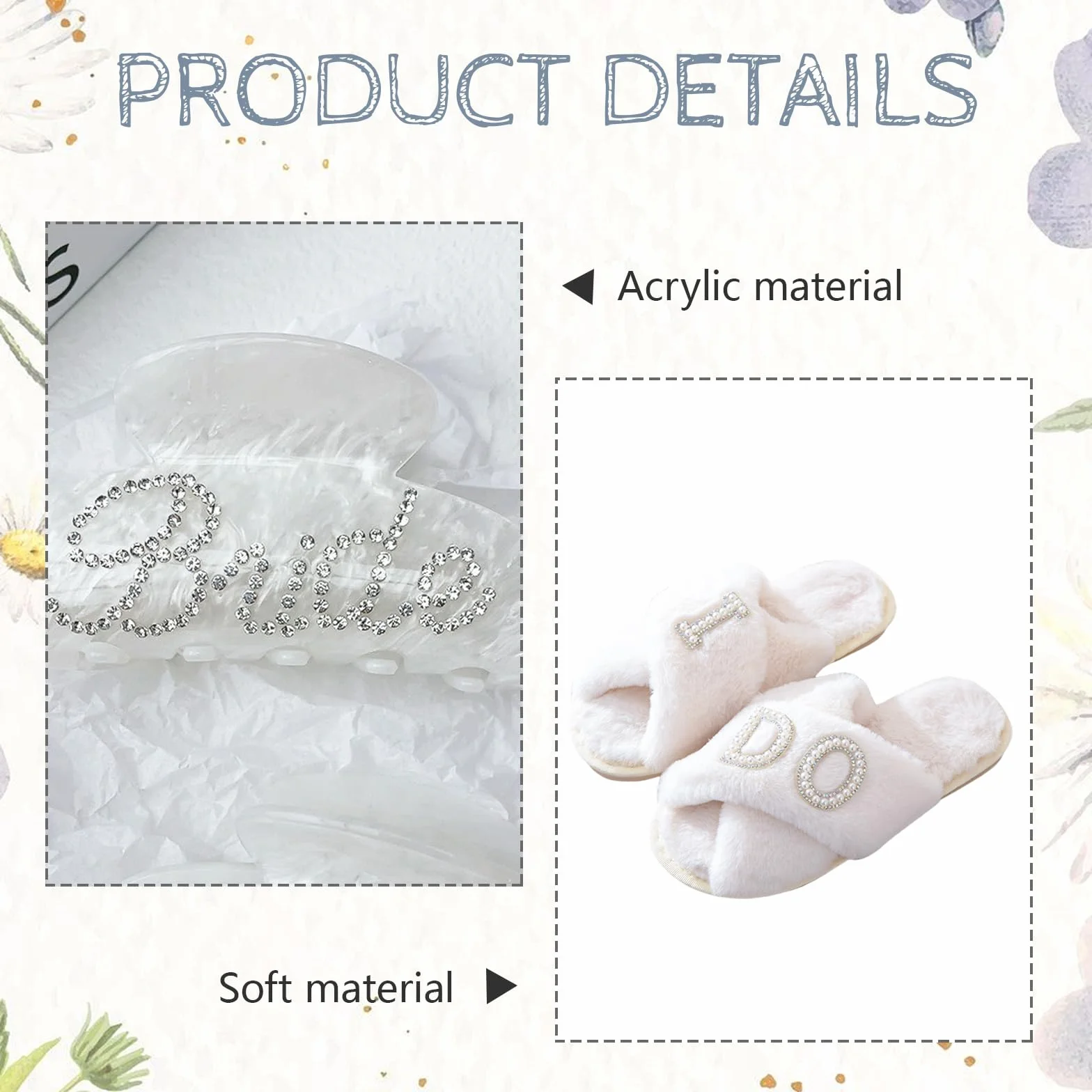 Shimmerz Set regalo futura sposa - Pochette trucco, ciabatte, vestaglia, clip per capelli - Regali di matrimonio