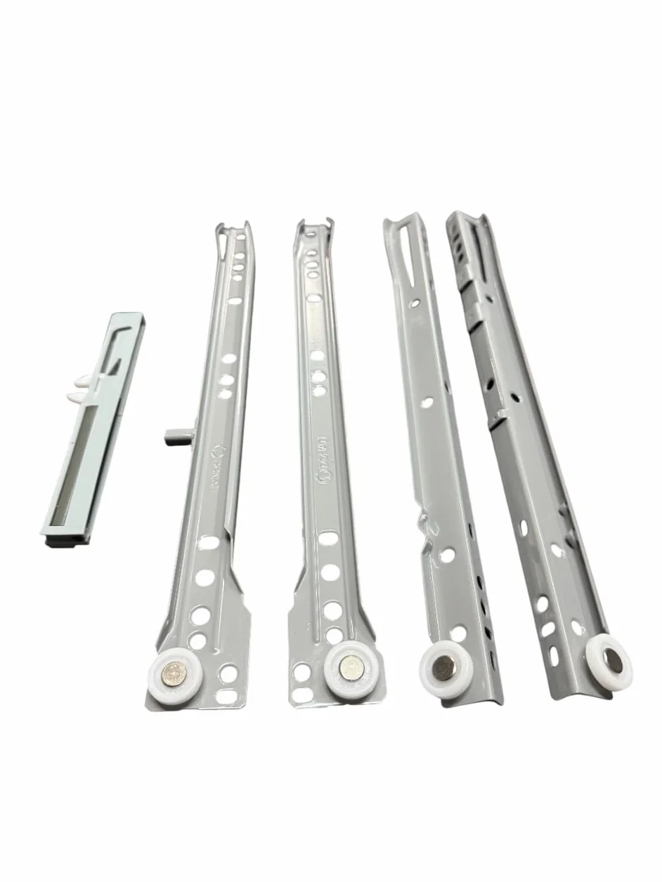 Guide per Cassetti a Rotella Grigie 40 cm Soft Close Chiusura Ammortizzata