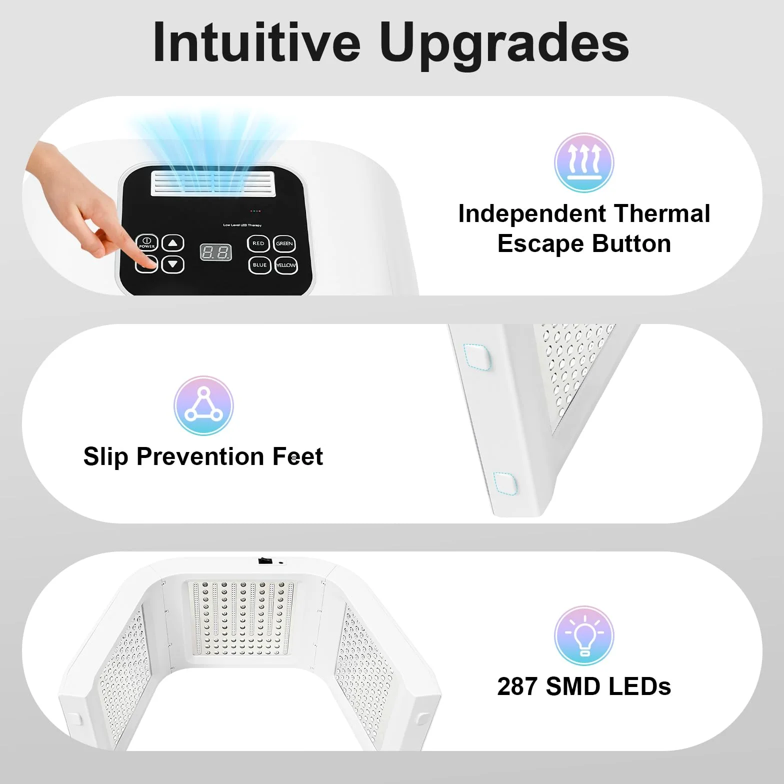 Maschere per il viso, 7 colori LED, maschera per il viso, per terapia fotonica, per il ringiovanimento della pelle, luce a 3 lati, pulsante di dissipazione del calore, per saloni di bellezza, club per