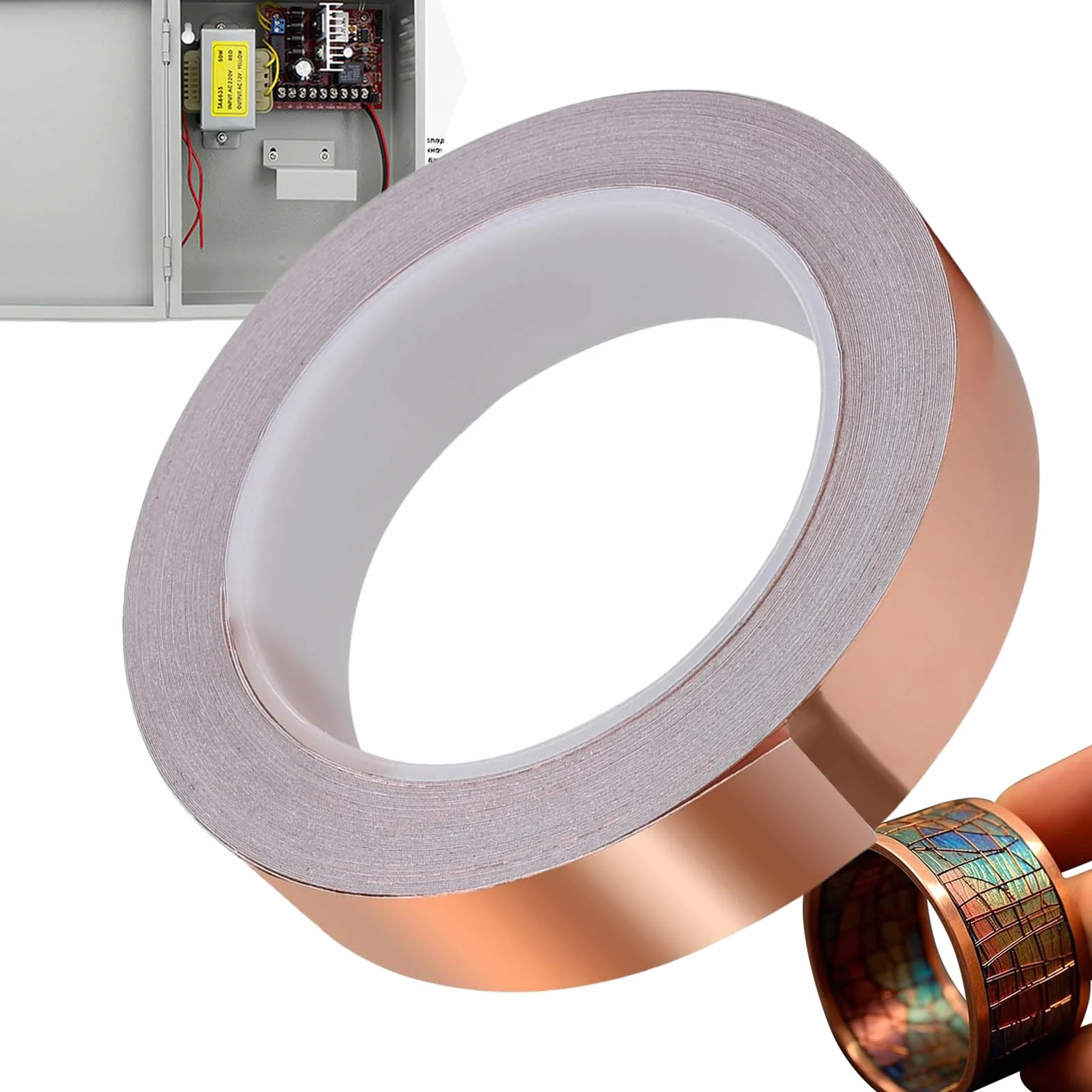 Copper Foil Tape Single-Sided Conductive for Electrical Repairs Stained Glass Paper Circuits