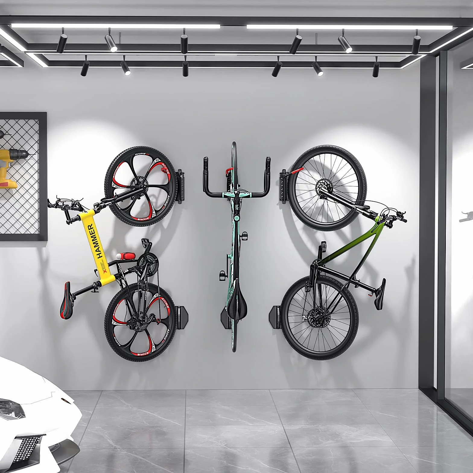Housolution Supporto Girevole per Biciclette, Gancio da Parete Verticale, 66 Libbre, 2 Pezzi