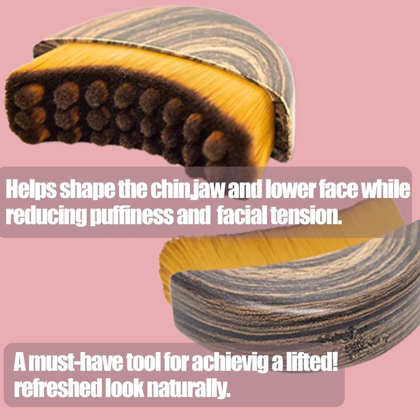 Spazzola per Massaggio Linfatico Viso, Lymphatic Face Brush con Coperchio, Spazzola Viso a Secco Setole Naturali, con Delicata Esfoliazione e Luminosità