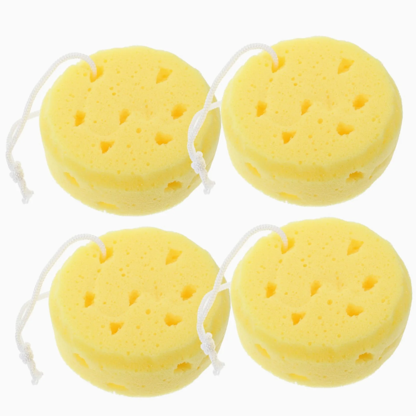 Ipetboom 5 Set di Spugna da Bagno a Doppia Faccia in Luffa con Gancio Essenziale per La per Donne E Uomini Scrubber per Il Corpo Asciugatura Rapida 4 Pezzi*5
