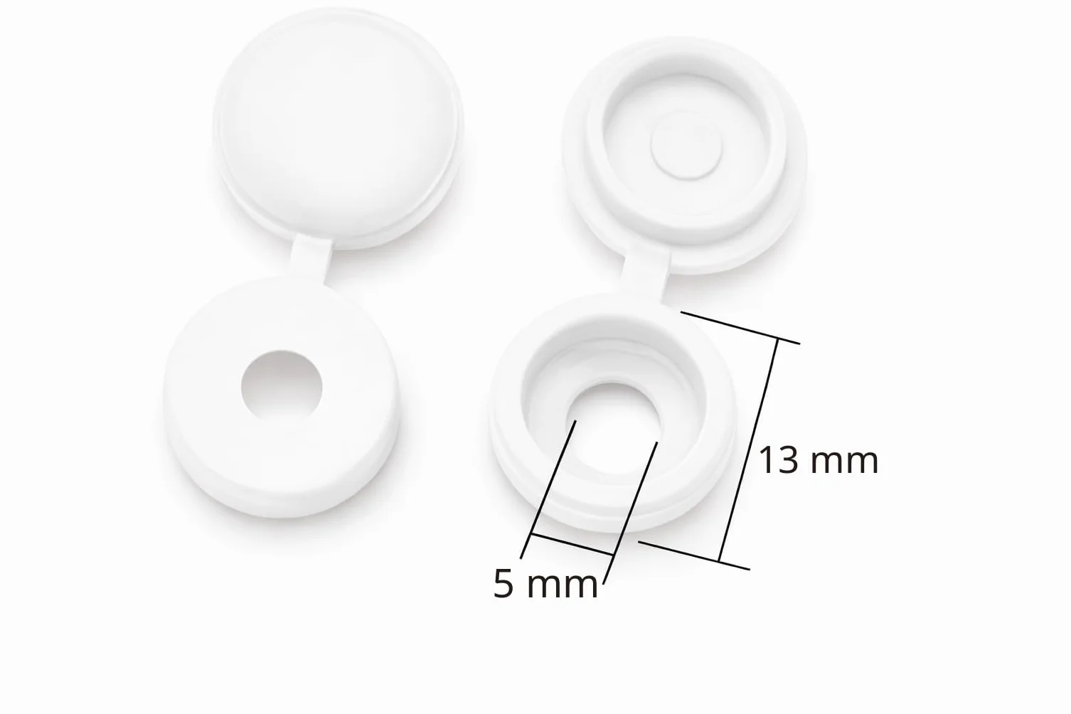 Coprivite incernierato in plastica bianco 100 pezzi