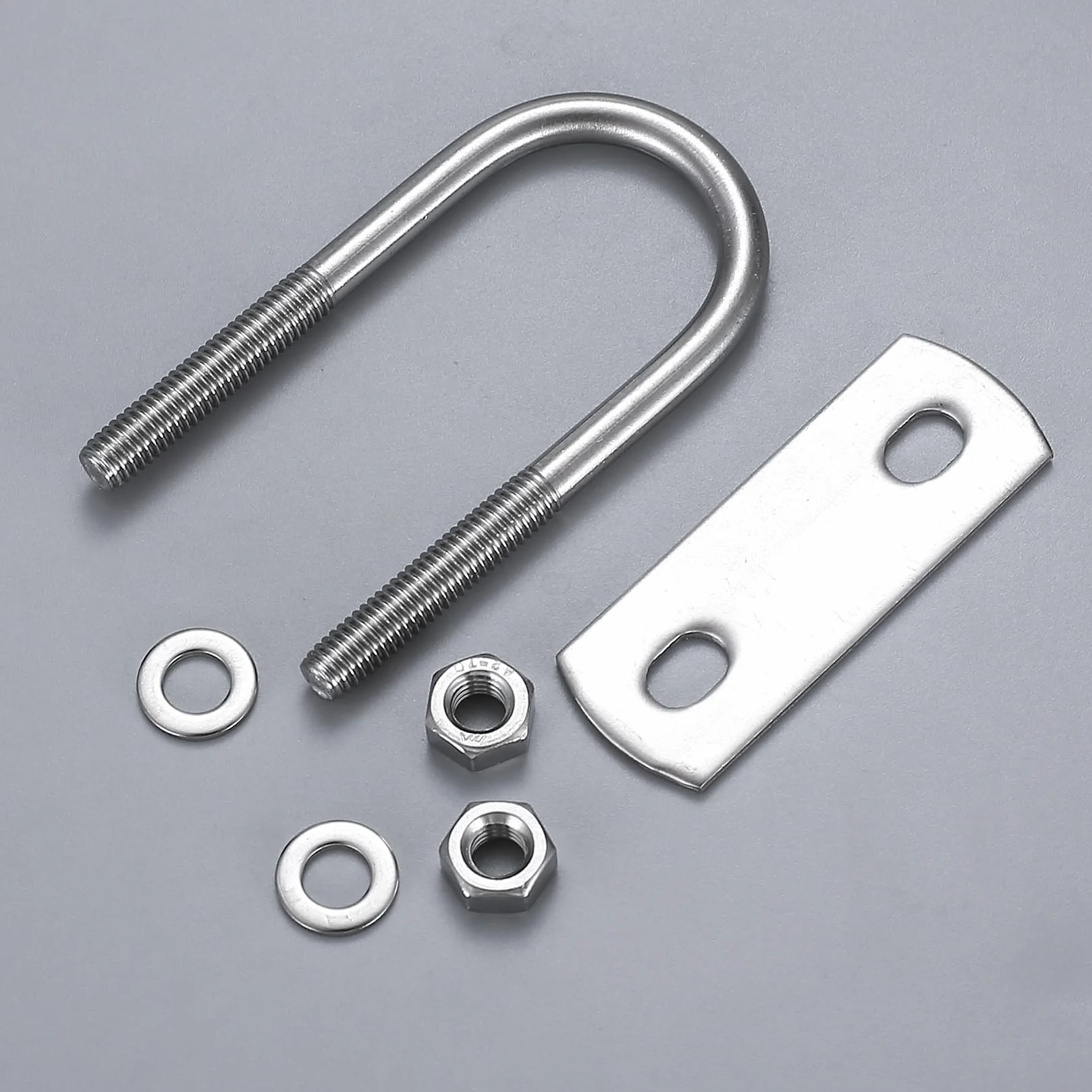 Bulloni a U Quadrato M6 Acciaio Inox 6 Pezzi con Piastra e Rondelle, 70x25mm per Tubo