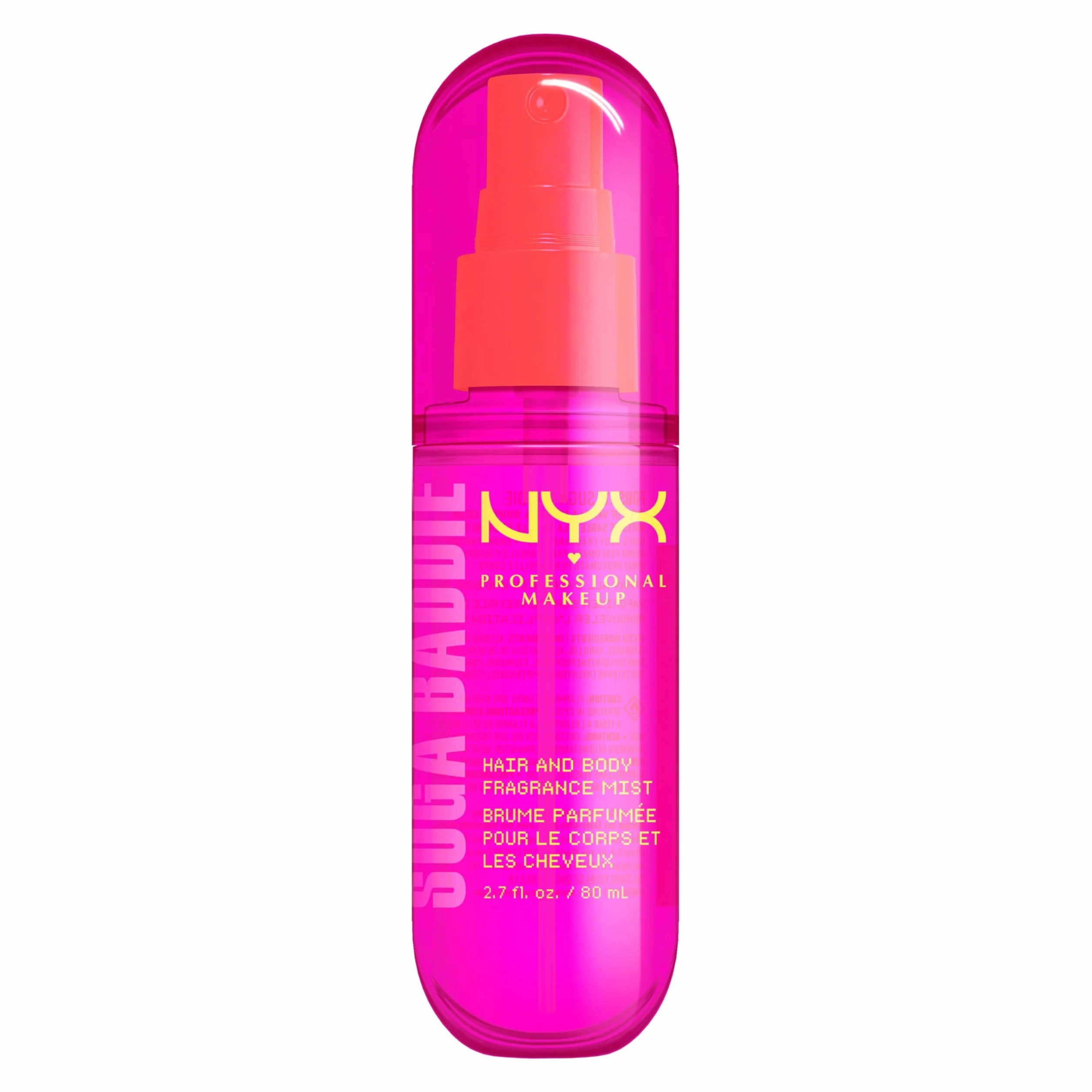 NYX Professional Makeup Fat Oil Body Mist Spray Corpo e Capelli, Fragranza Dolce, Effetto Delicato, Note di Vaniglia e Panna, Suga Baddie, 80 ml