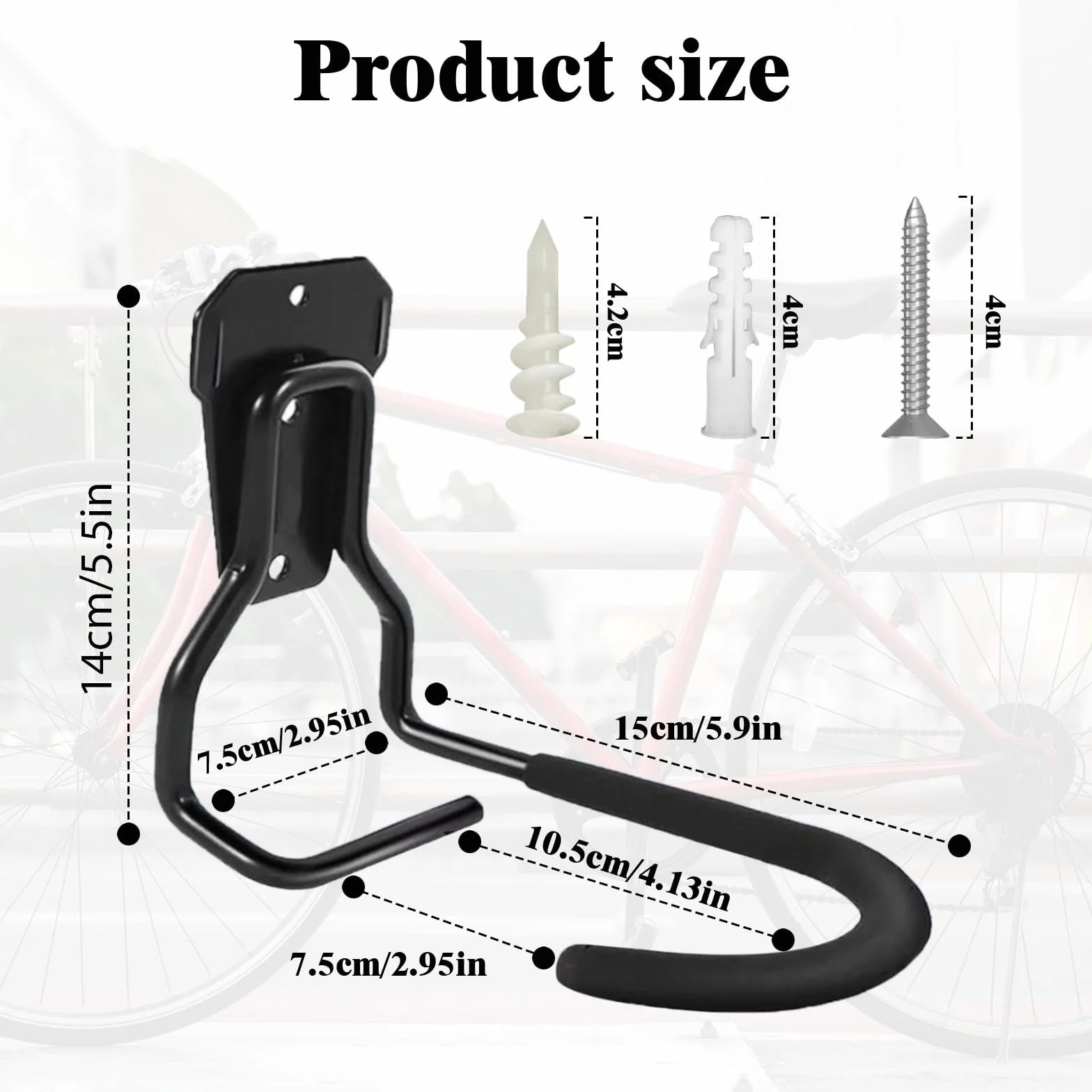 Porta Bici da Muro con Ganci e Imbottiture Anti Graffi, Supporto per Garage e Parete