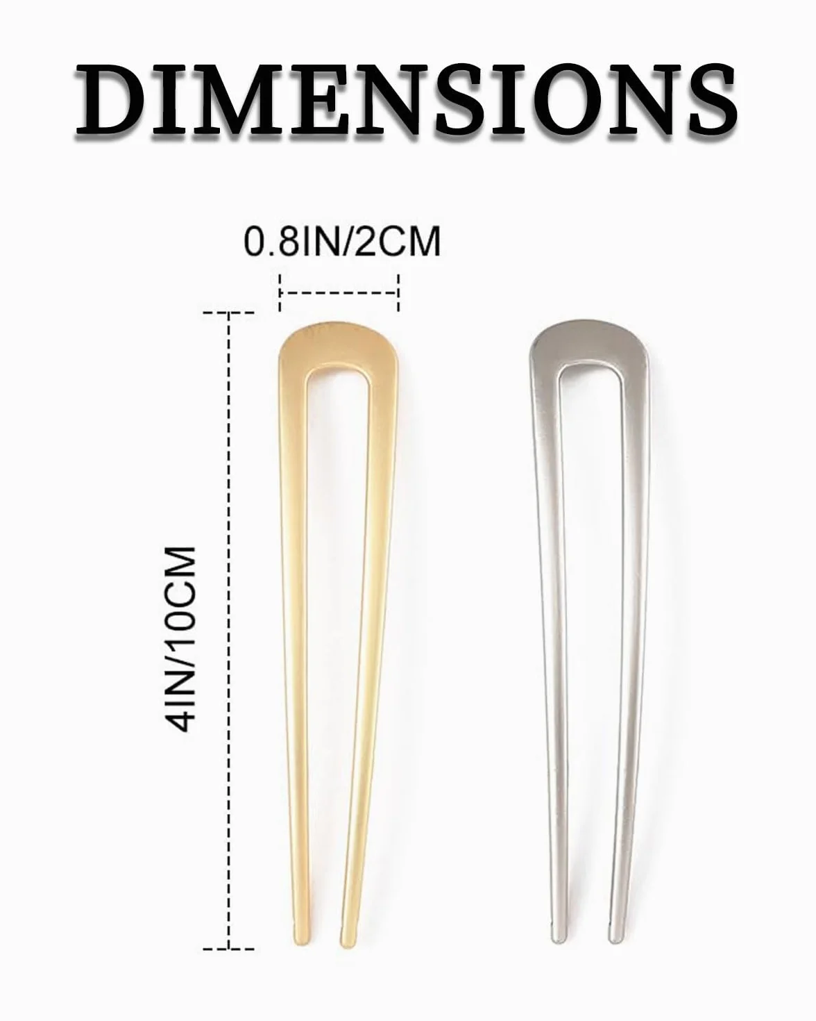 Confezione da 2 fermagli per capelli per chignon francese grandi in metallo a forma di U, per acconciature da donna e ragazza, adatti per lauree, cerimonie, occasioni raffinate
