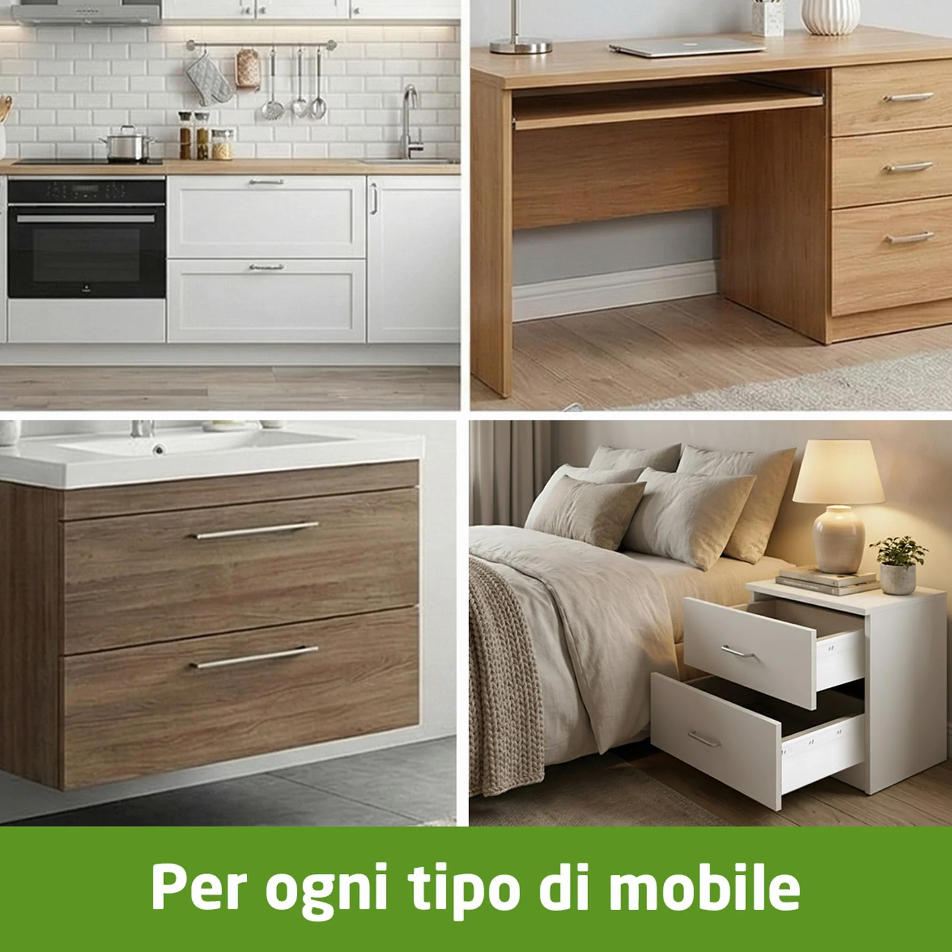Amig Set di 2 guide scorrevoli Mod.40 in acciaio zincato 25 kg/coppia con chiusura automatica
