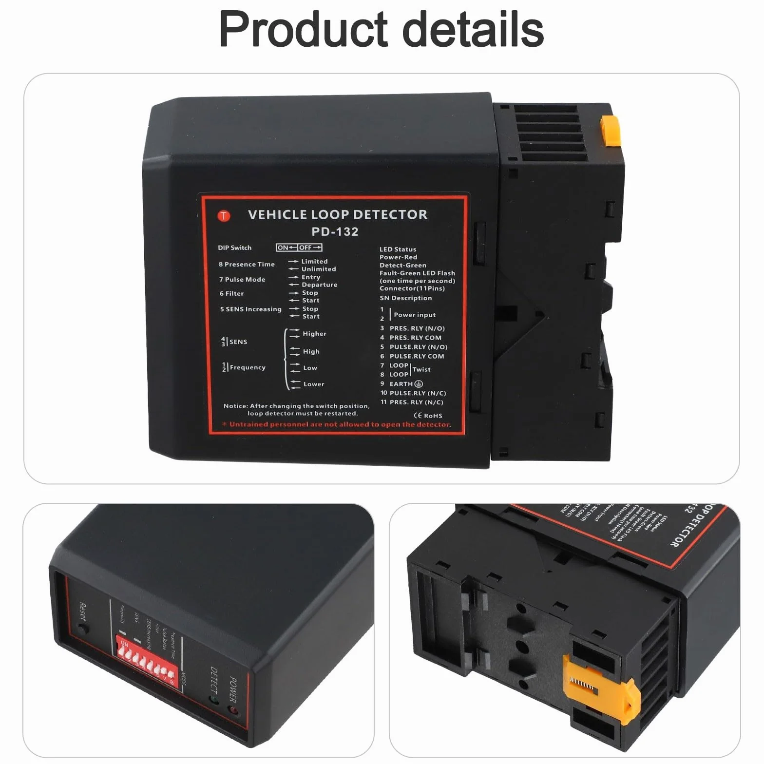 Sensore di circuito induttivo a canale singolo DC12V/24V per barriera di parcheggio automatica ACCESS nero