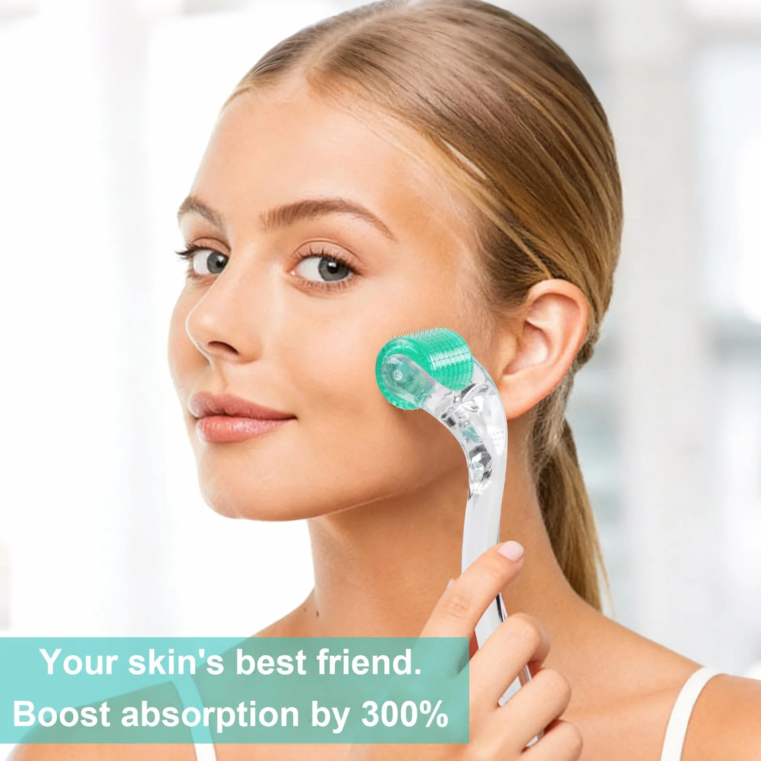 Derma Roller 0.5mm sistema antietà con 192 microaghi, anti-invecchiamento, acne, smagliature, cellulite, riduce la perdita di capelli