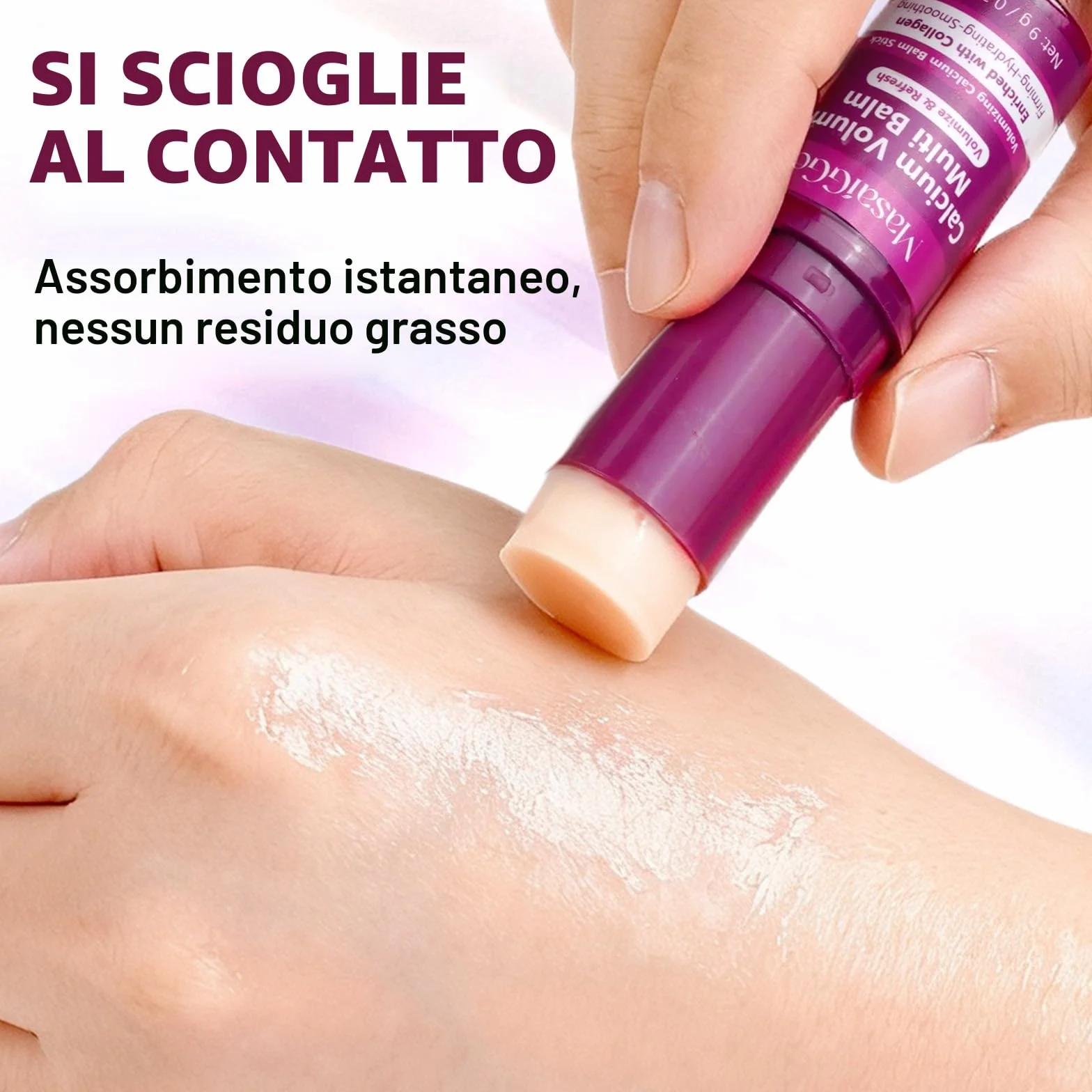 Balsamo multifunzione al calcio, stick anti-età e rassodante con collagene e calcio, contro occhiaie e rughe, idratazione intensa per viso, occhi e collo, siero solido portatile da 9 g (2 pezzi)