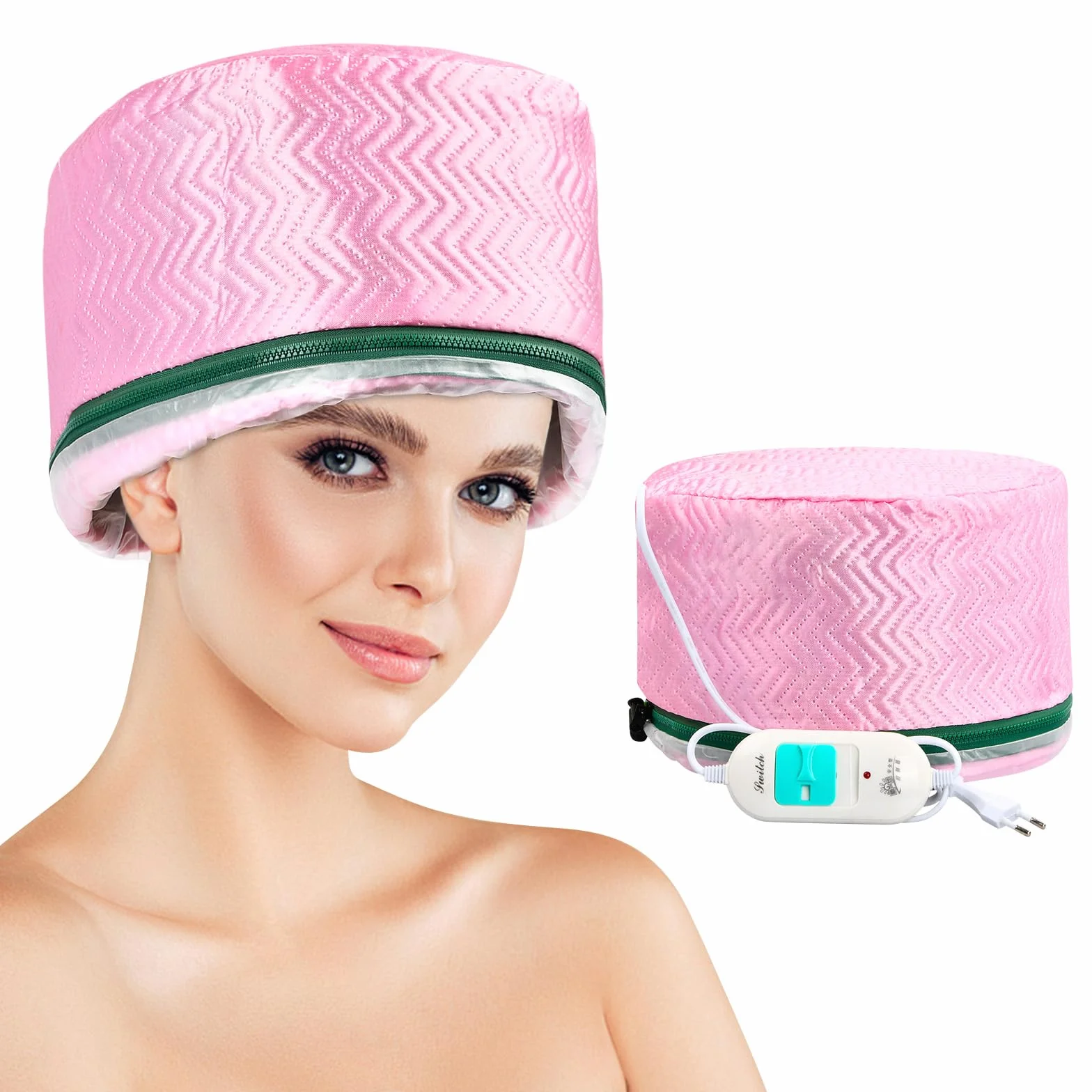 Cappello riscaldante per la cura dei capelli, cappellino termico per capelli, condizionamento profondo, 3 temperature, vapore, trattamento a vapore, per capelli elettrico per spa e casa