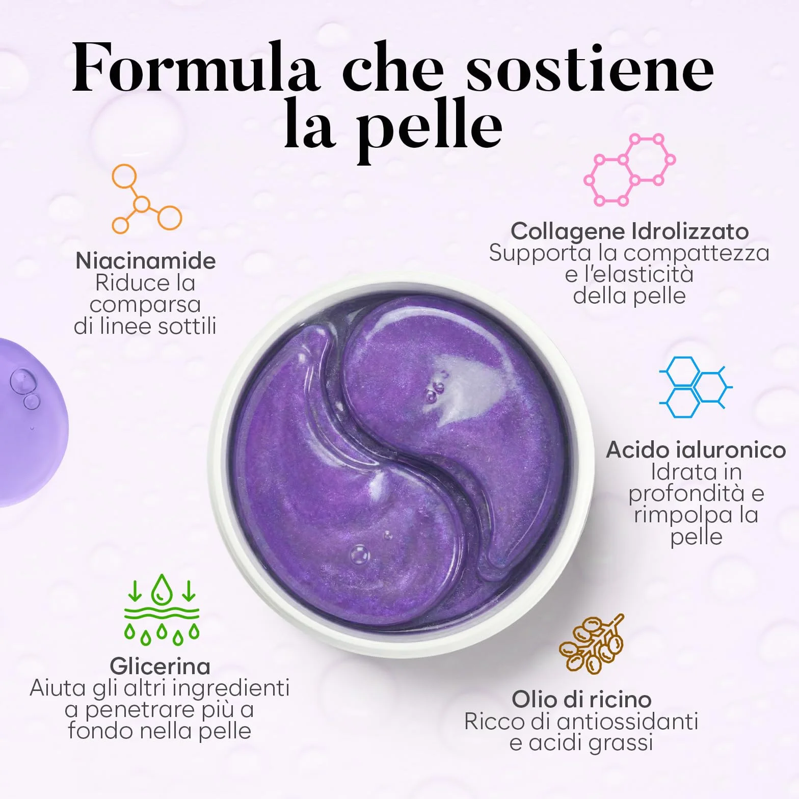 Patch Occhi Acido Ialuronico (30 Paia, 60 Pezzi) – Eye Mask Idratante e Levigante, Patches Occhiaie e Borse, Maschera Occhi in Gel Rimpolpante per Donne