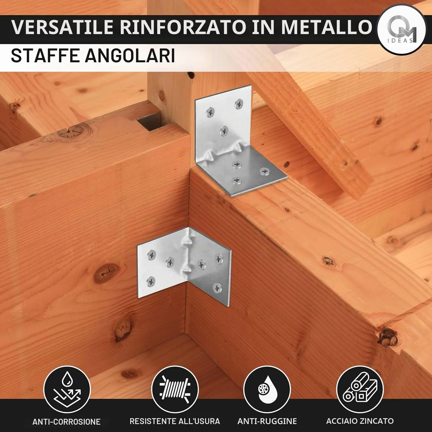 Staffe Angolari 40x40x40 Squadretta Giunzione Connettore Fissaggio Mobili Legno Zincato Argento