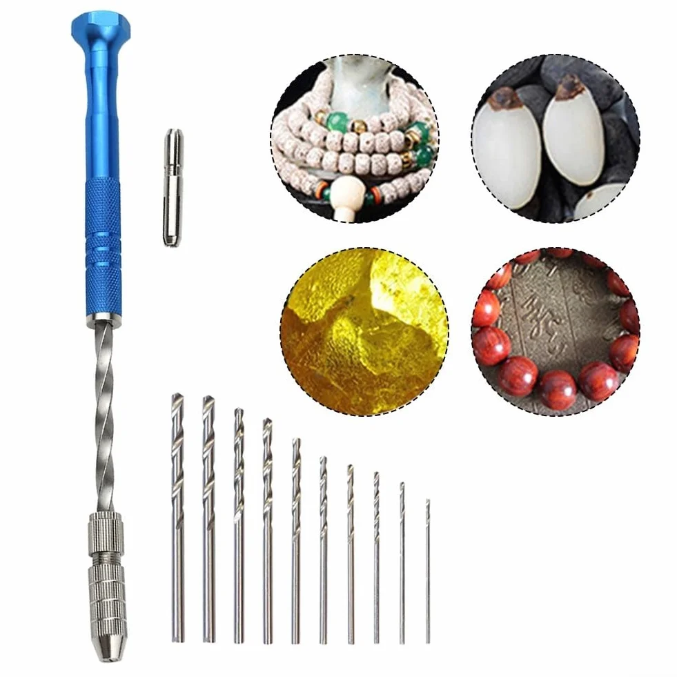 Oniissy Trapano manuale semiautomatico blu 0,5-3 mm mini per artigianato assemblaggio elettronico modellismo