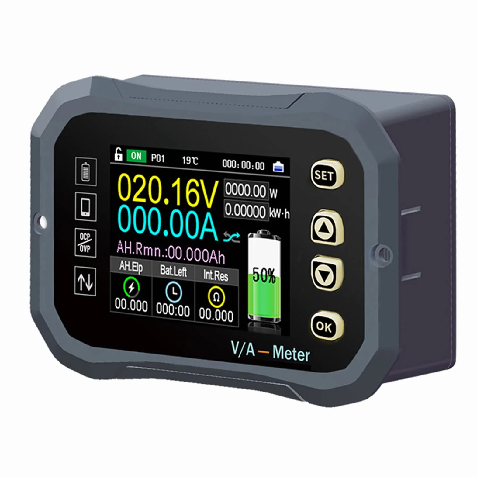 Controllo Mobile Monitor Batteria Amperometro Coulomb 0-120V Digitale APP (KG140F0-400A)