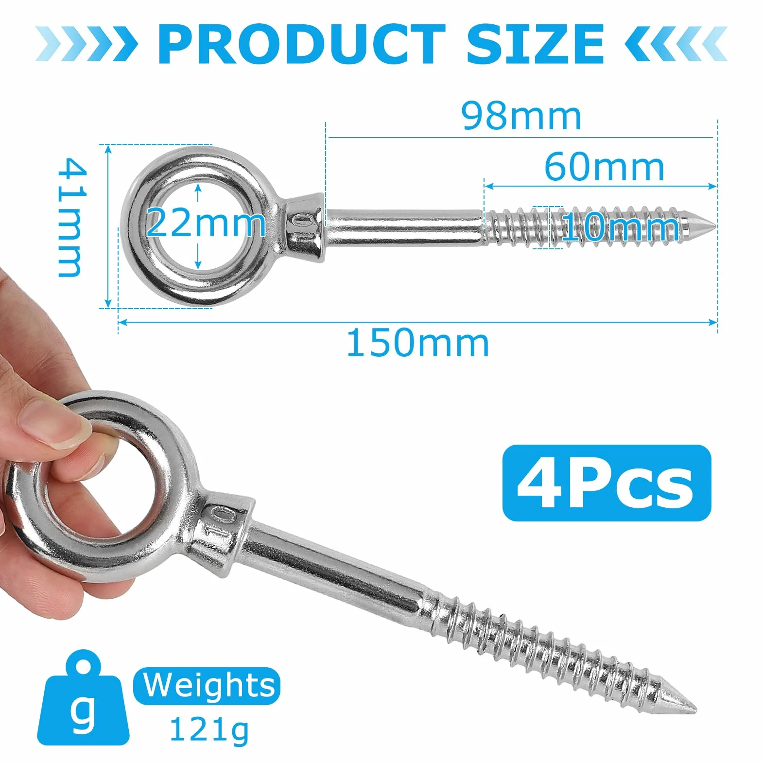 Vite ad Anello in Acciaio Inox 304 M10 x 100mm Golfari EFUTURETIME