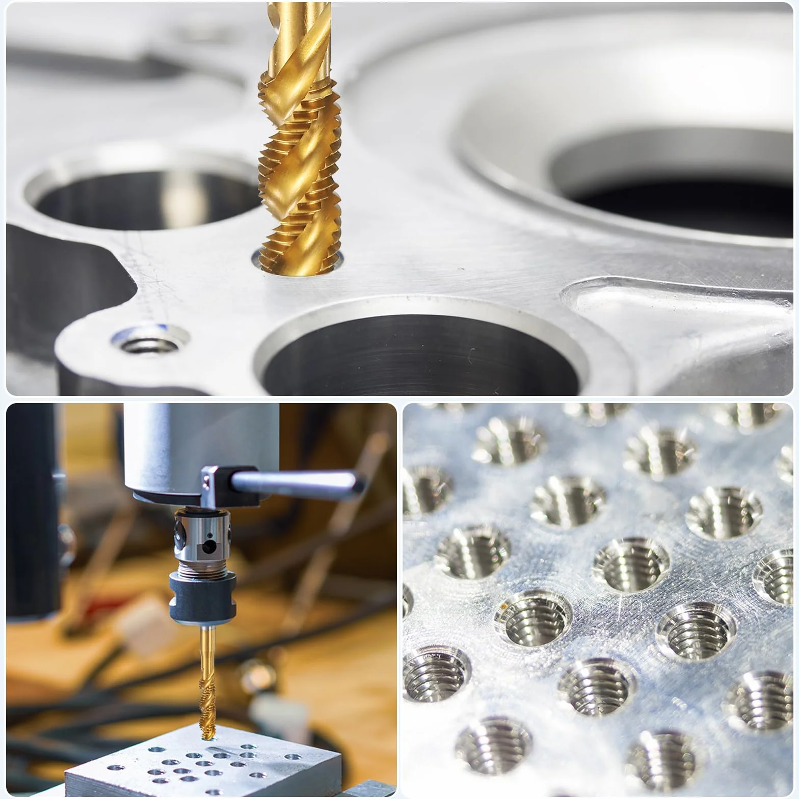 QUARKZMAN Maschio A Spirale 8-32 UNC 2B HSS M2 Rivestito In Titanio, Utensile Per Filettatura