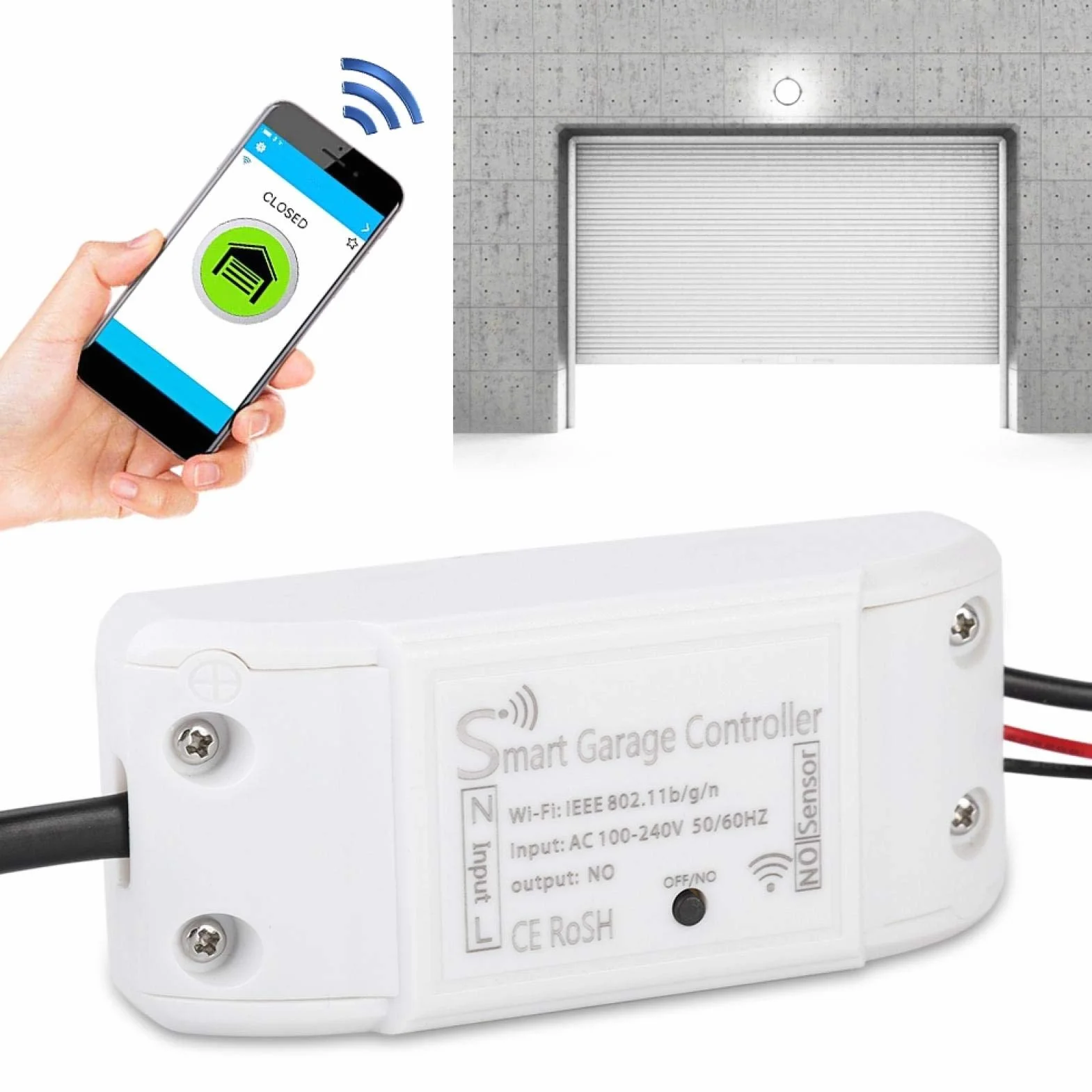 Demeras Apriporta Garage Smart WiFi, Door Opener Apricancello Intelligente con Telecomando