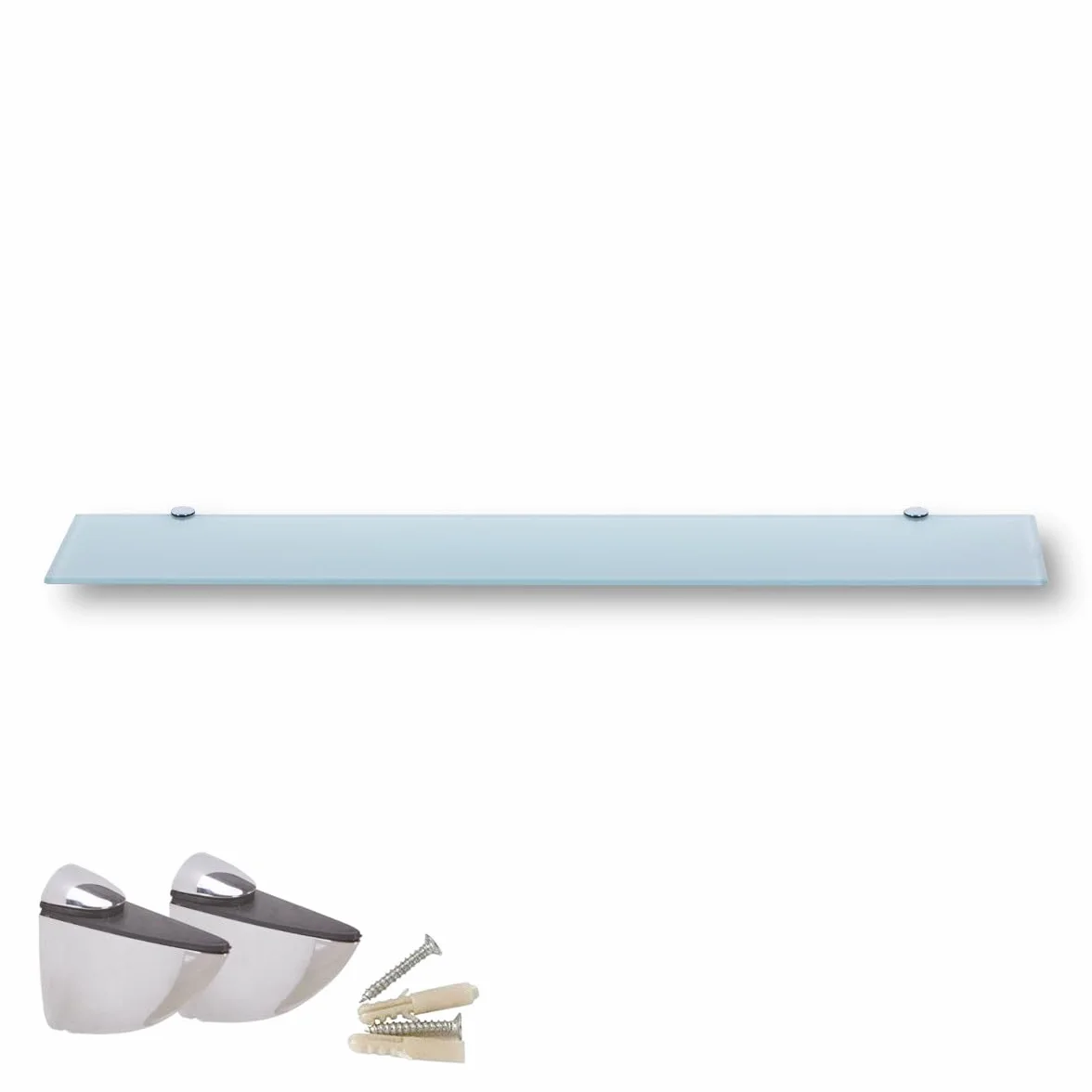Mensola da parete in vetro di sicurezza 6 mm bianco per bagno