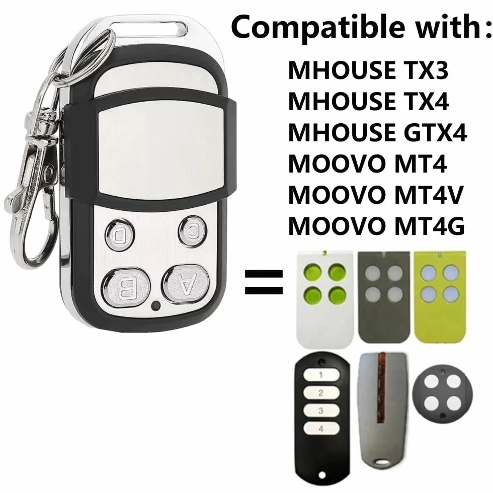 Mhouse TX3 TX4 GTX4 MOOVO MT4 MT4V MT4G Telecomando Compatibile Garage Door Handsender