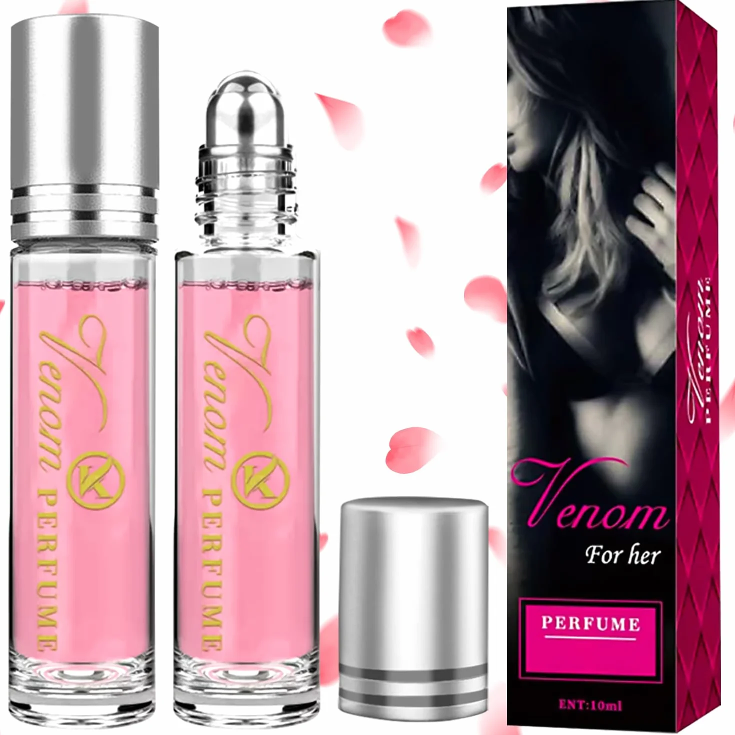 2 Pezzi Profumo Feromoni per Donna, Profumo Donna, Profumo ai Feromoni per Pheromone Perfume Venom, Fragranza Duratura, Bella e Sicura di sé