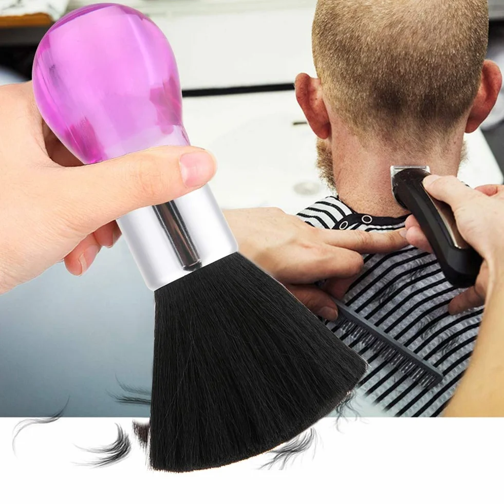 Pennello Parrucchiere, Barbiere collo spazzola ideale per rimuovere i capelli dopo il taglio, Spazzola per spolverino per il collo, spazzola per capelli pulita per capelli da barbiere Strumento (Rosa)