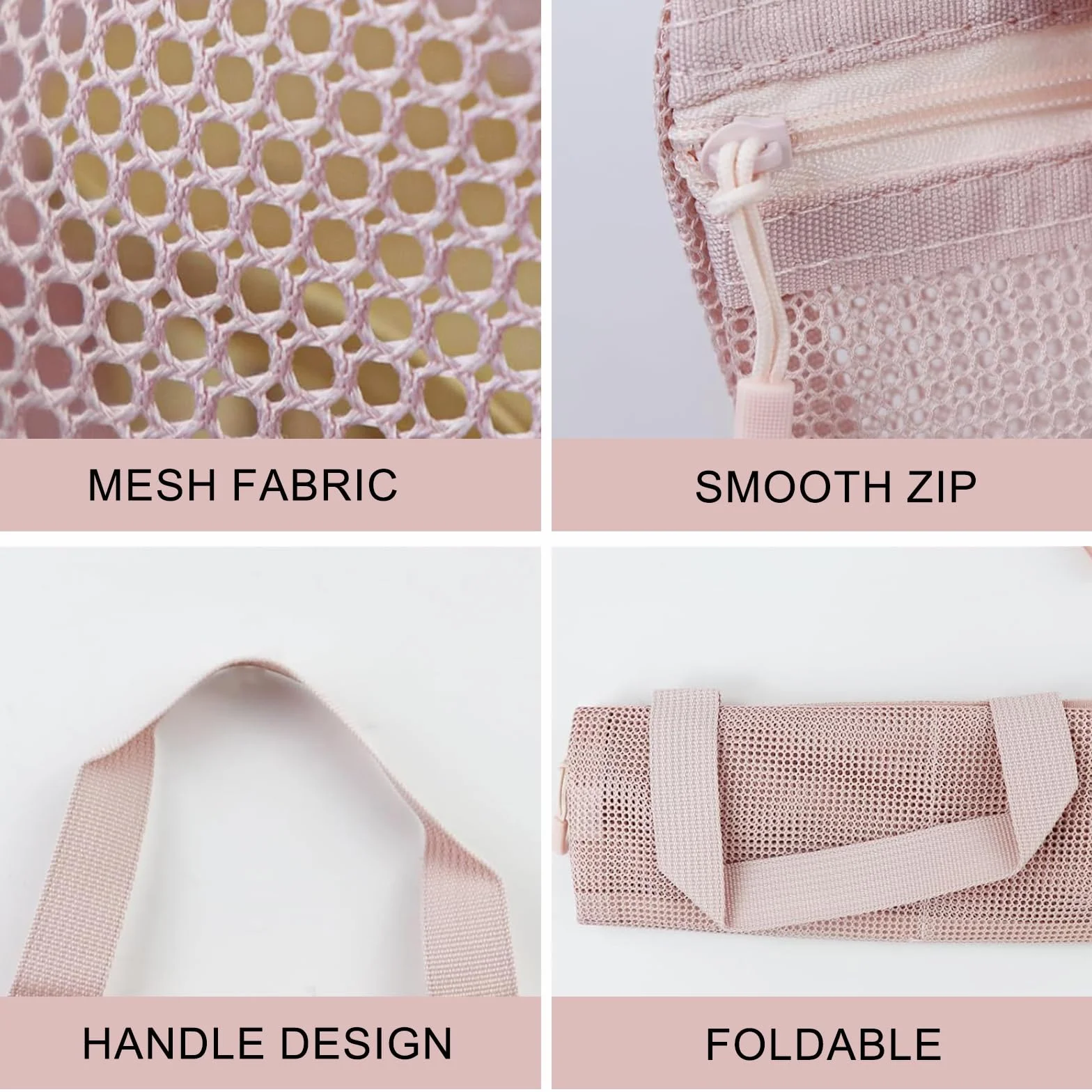 Wash Bag in Rete, Borsa da Doccia in Rete, Portatile Organizer in Retes, Asciugatura Rapida Borsas da Trasporto per Articoli da Toilette con Tre Scomparti per Palestra Viaggi Campeggio Nuoto