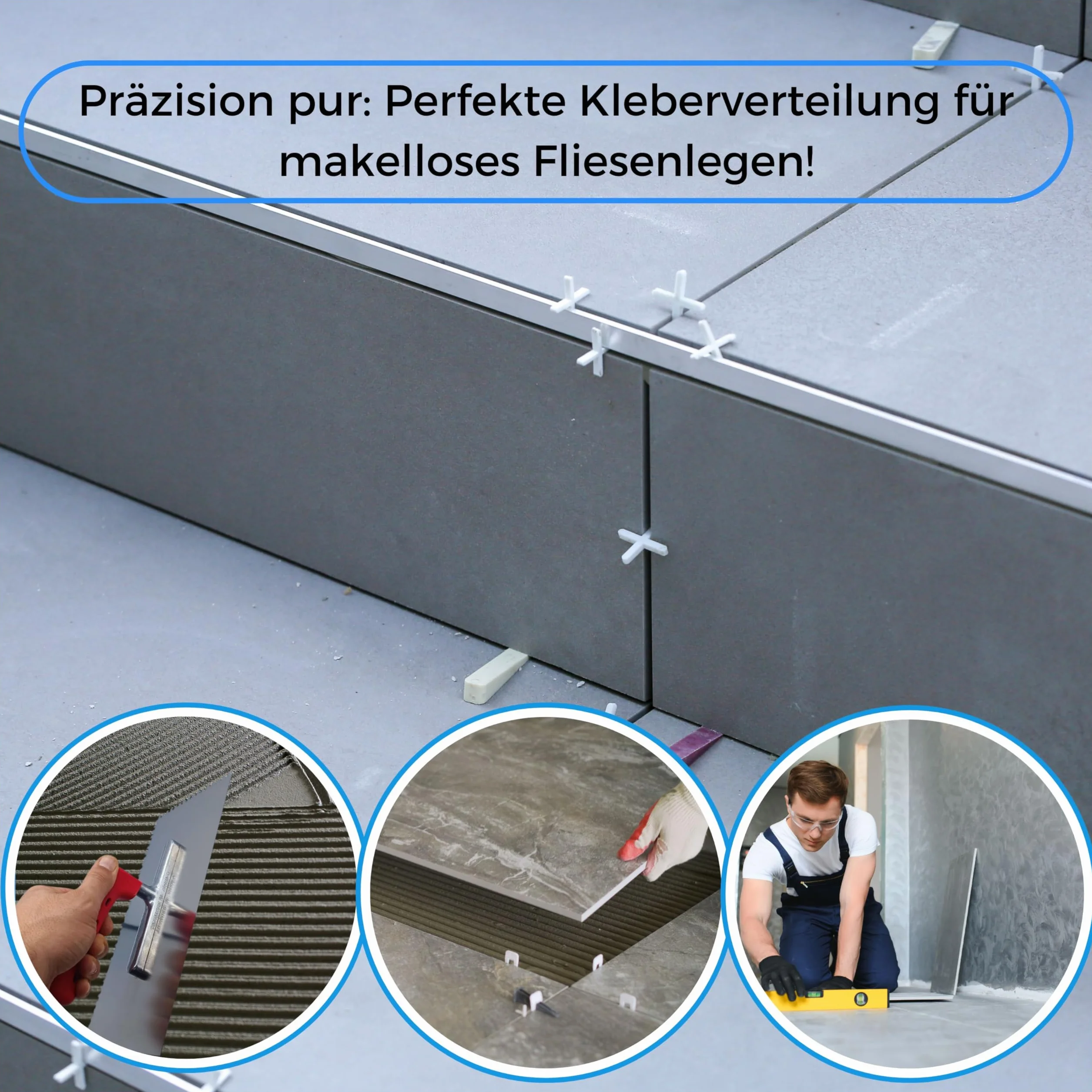 Spatola dentata in acciaio inox 4 mm 280 mm x 130 mm con impugnatura morbida