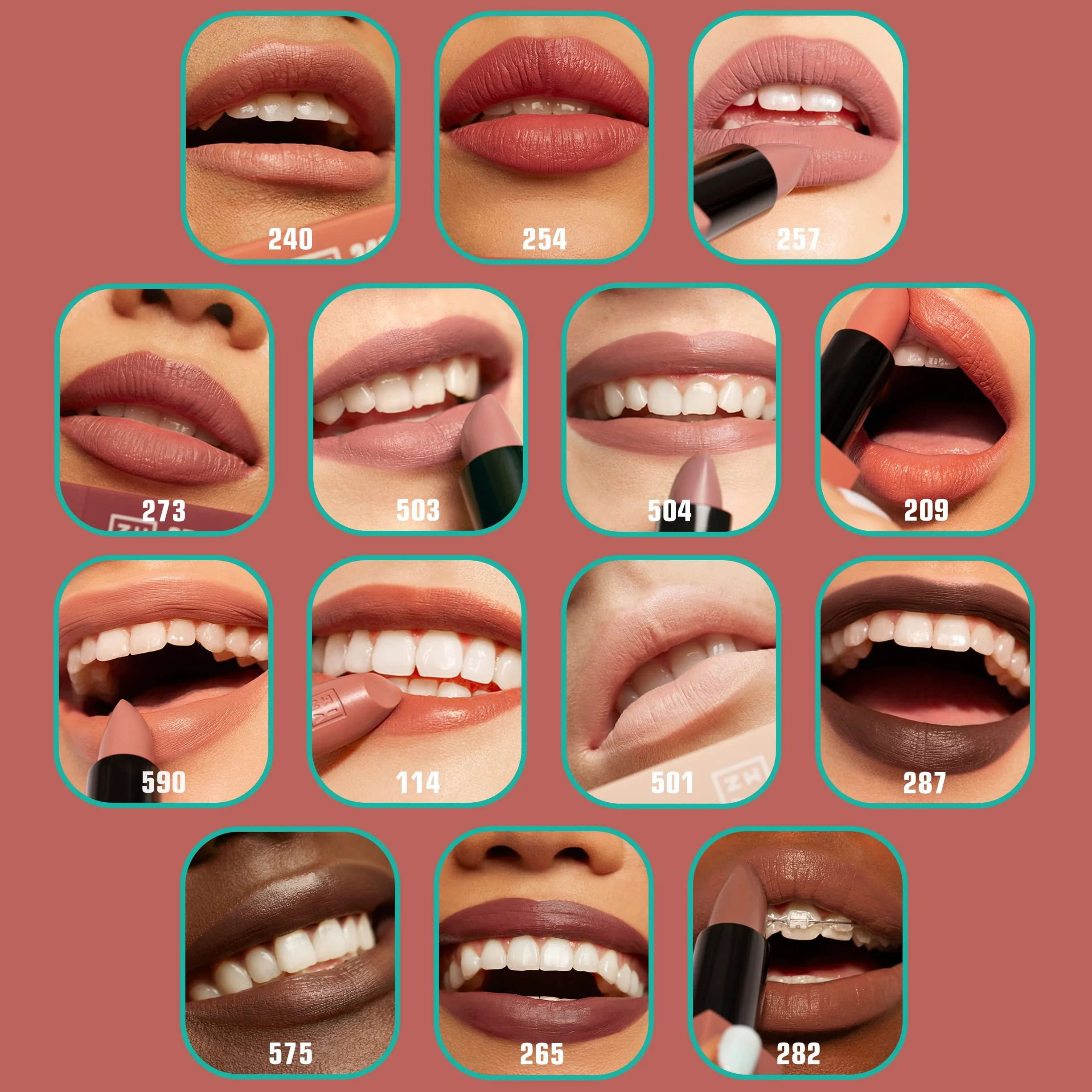 3INA MAKEUP - The Lipstick 257 - Rosa Polverosa - Rossetto Matte - Alta Pigmentazione - Rossetti Cremosi - Profumo di vaniglia e custodia magnetica - Lucido e Mat - Vegan - Cruelty Free