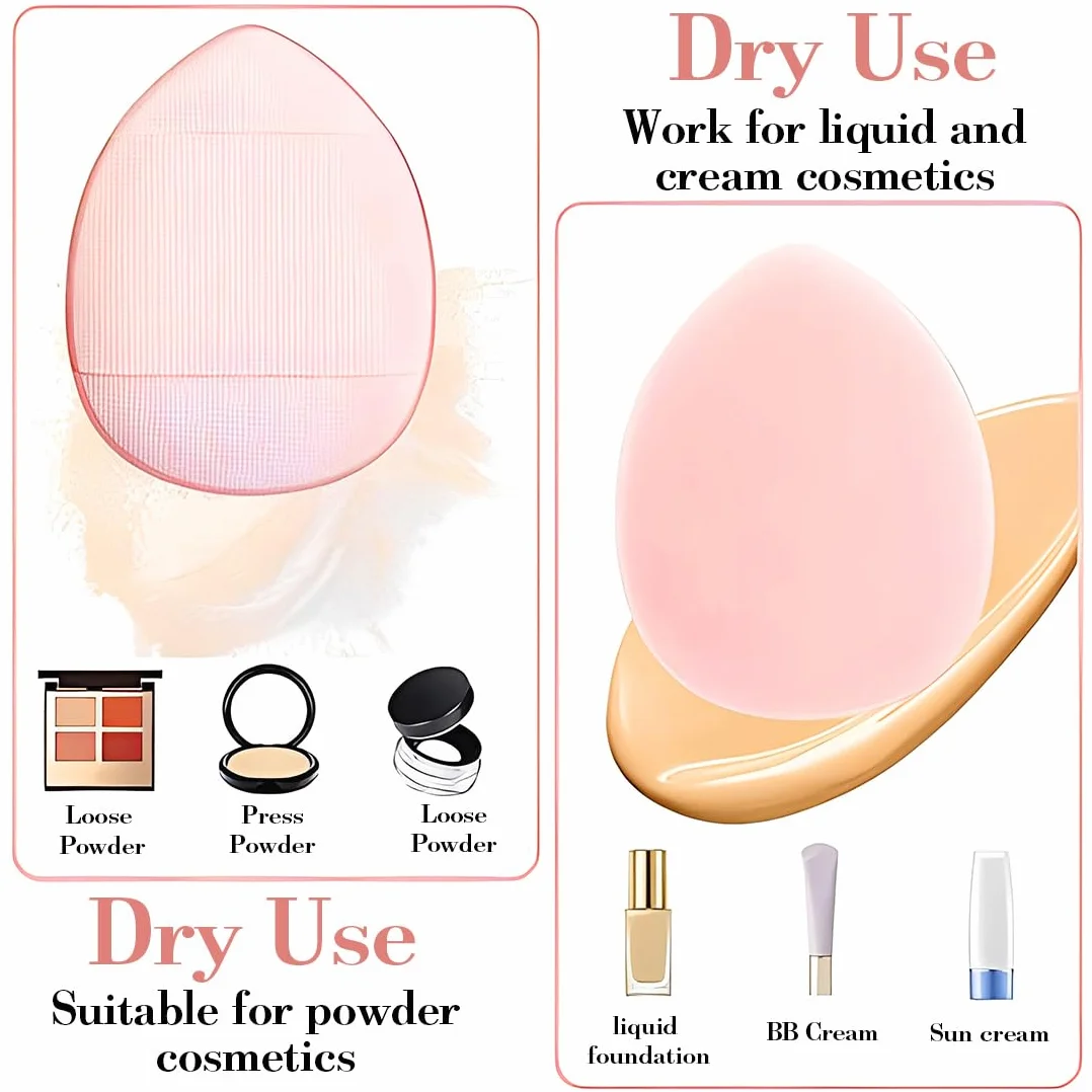 10 Pezzi Mini Soffietti Per Cipria E Spugnette Per Trucco Huda Beauty Powder Soffietti In Tessuto Per Fondotinta, Correttore E Primer Cuscinetti Triangolari Bianco, Rosa (3X4 Cm)