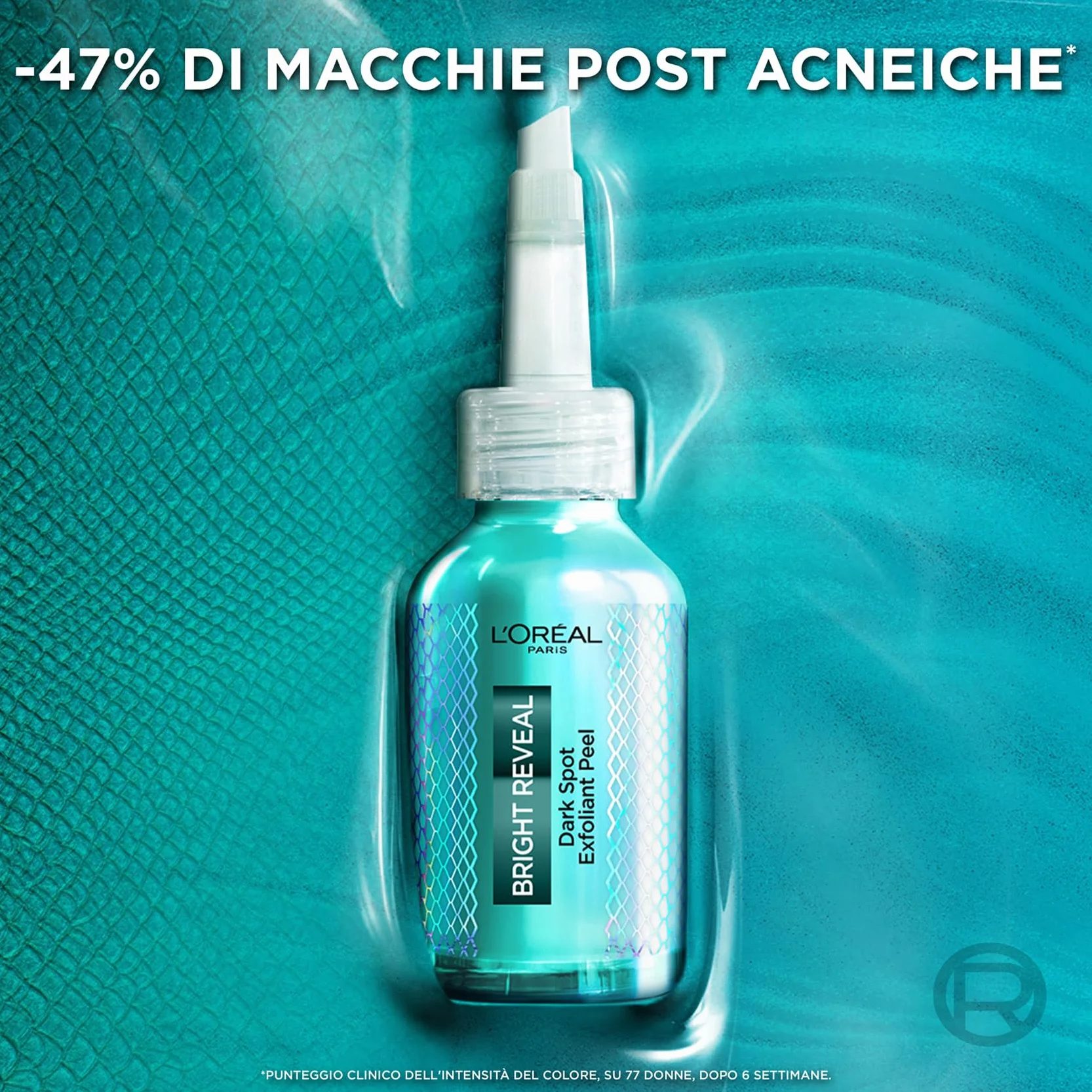 L’Oréal Paris Peeling Esfoliante, Per Tutti i Tipi di Pelle, Incarnato Levigato e Uniforme, Con Niacinamine e 25% AHA + BHA + PHA, Bright Reveal, 25 ml