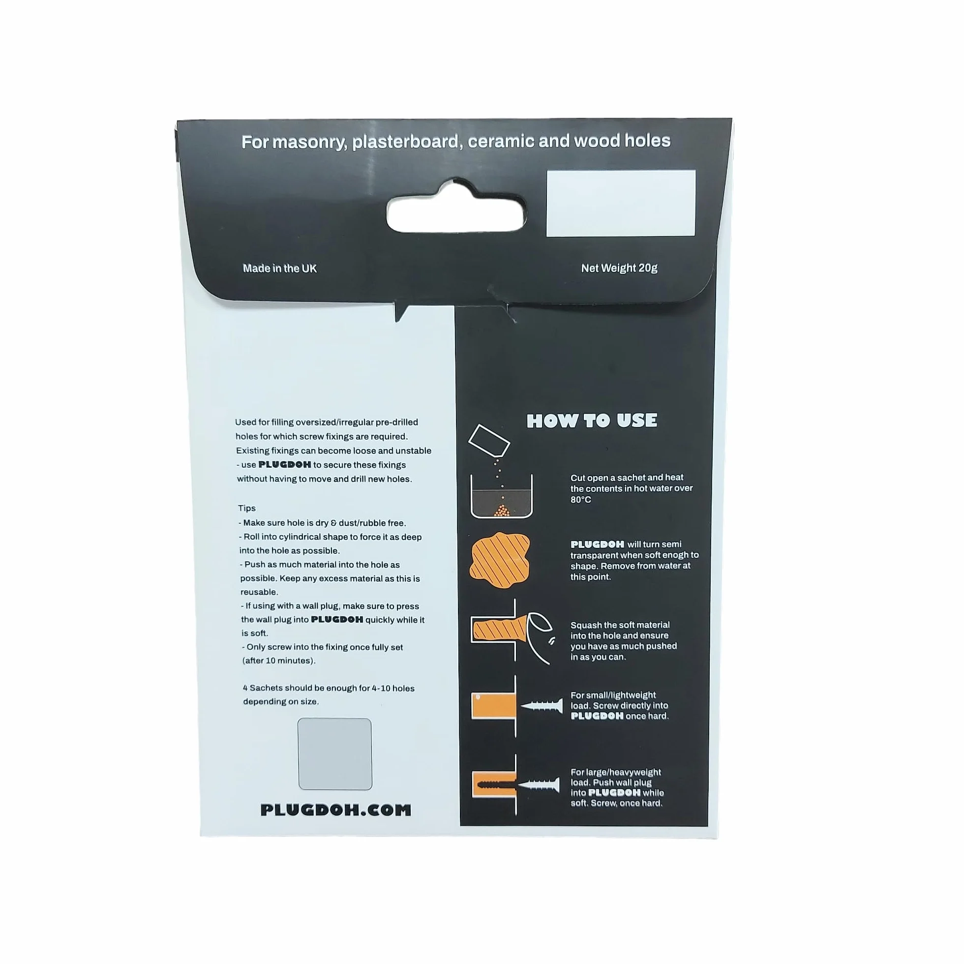 Riempitivo per Tasselli da Muro – Composto Ancoraggio Resistente – 4 Bustine