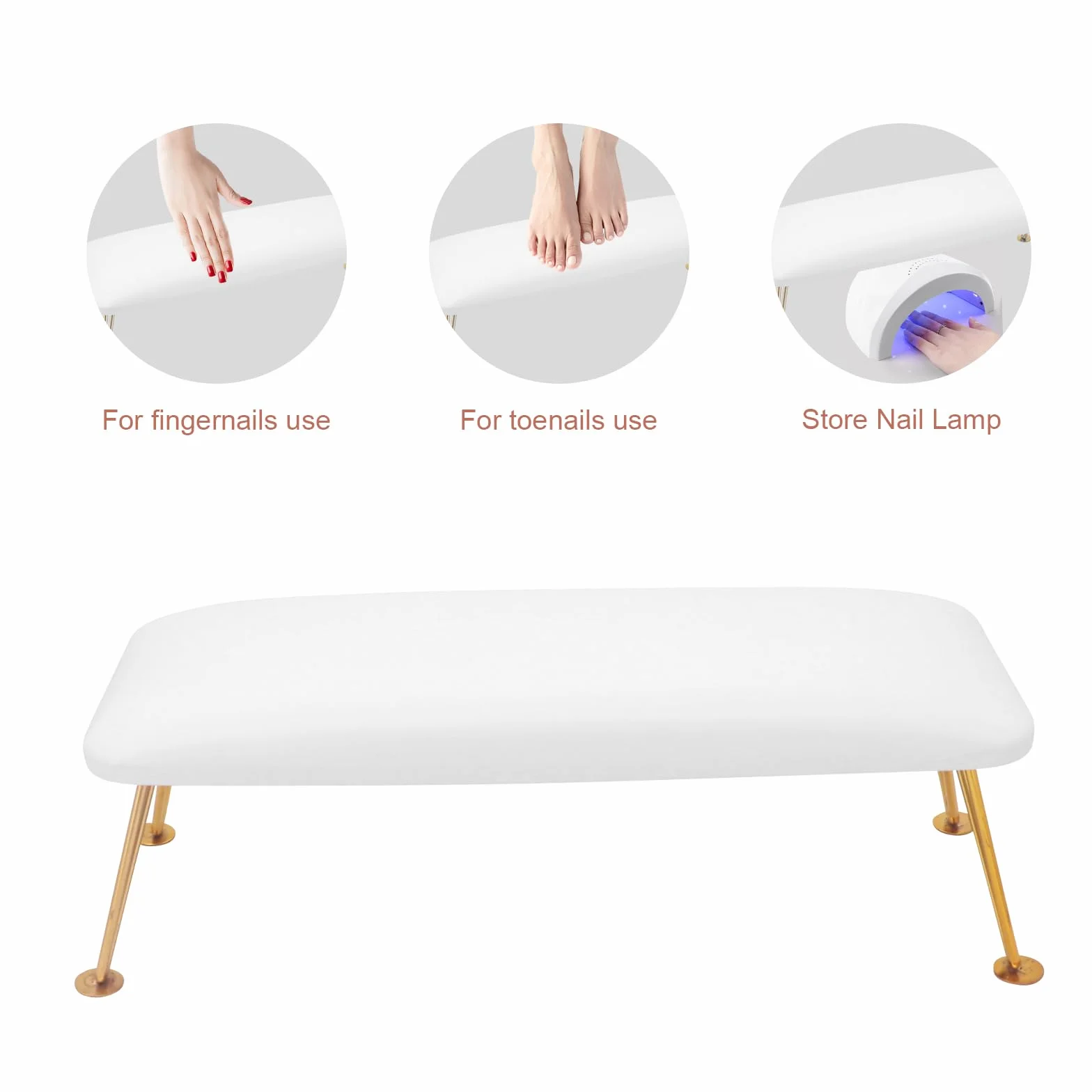 Cuscino per unghie, in pelle PU, per unghie, professionale, adatto per nail art, adatto per chiodi, cornici per unghie, tavoli tecnici, nail art, tavoli antiscivolo in pelle (bianco)