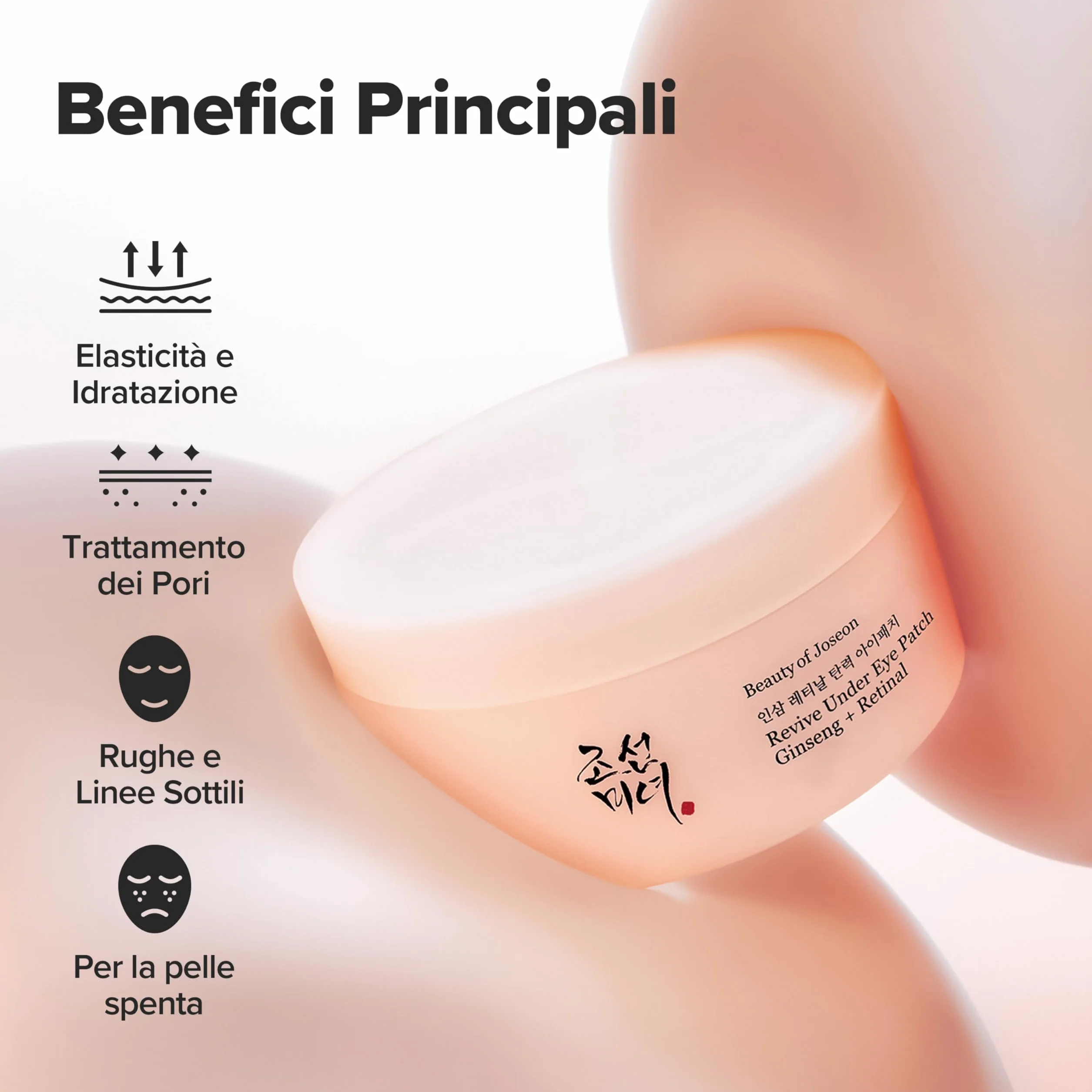 Beauty of Joseon Revive - Benda sotto gli occhi al ginseng retinico per maschere gonfie sotto gli occhi al collagene peptide per la cura della pelle coreana per donne e uomini, 60 fogli 30 paia