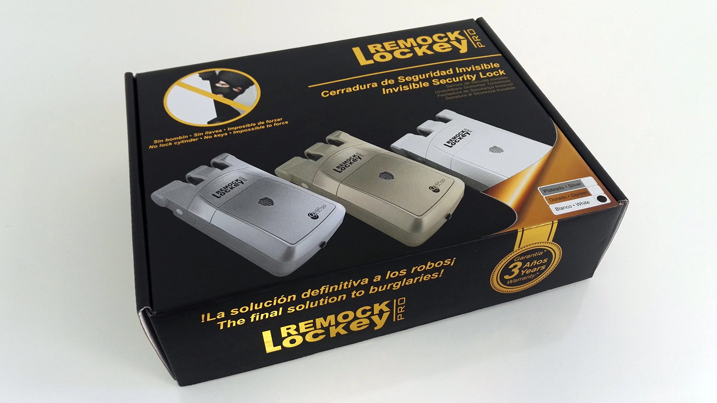 Remock PRO Serratura Invisibile Bianco Doppio Motore 4 Telecomandi Antifurto