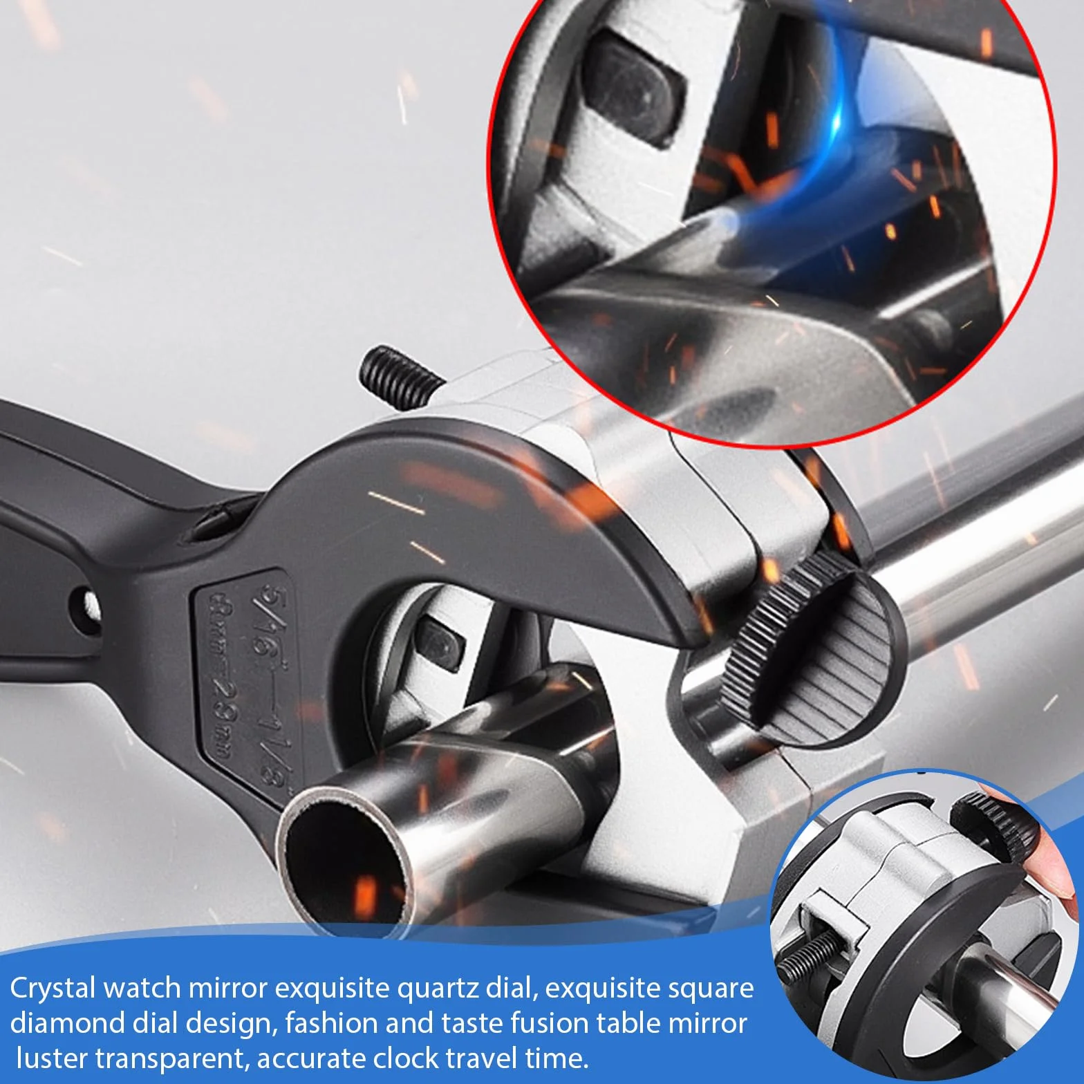 Tagliatubi a Cricchetto per Acciaio Inossidabile e Rame 8-29 mm, Set con 3 Dischi Intercambiabili
