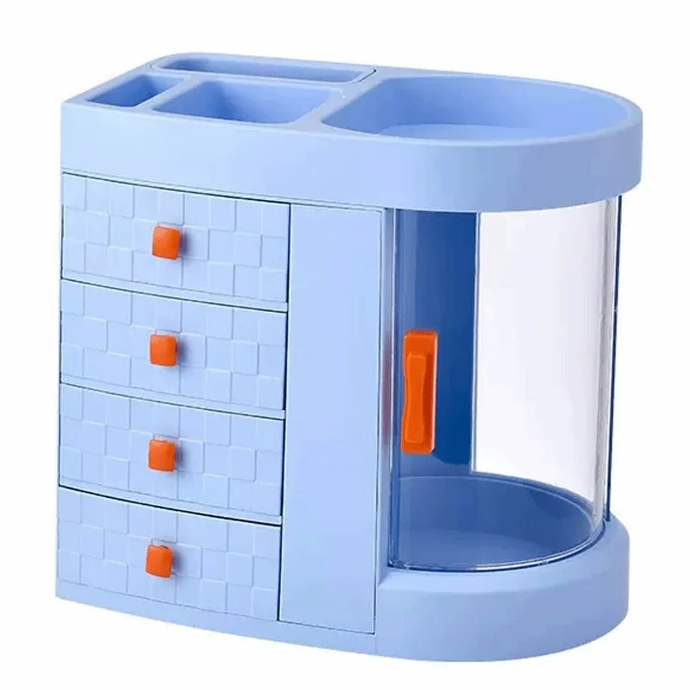 Organizzatore per Il Trucco, Organizer per Cosmetici, Contenitore Multifunzionale per Il Bagno/Scatola portaoggetti Impermeabile per Cosmetici (Colore: Rosa) (Blu)
