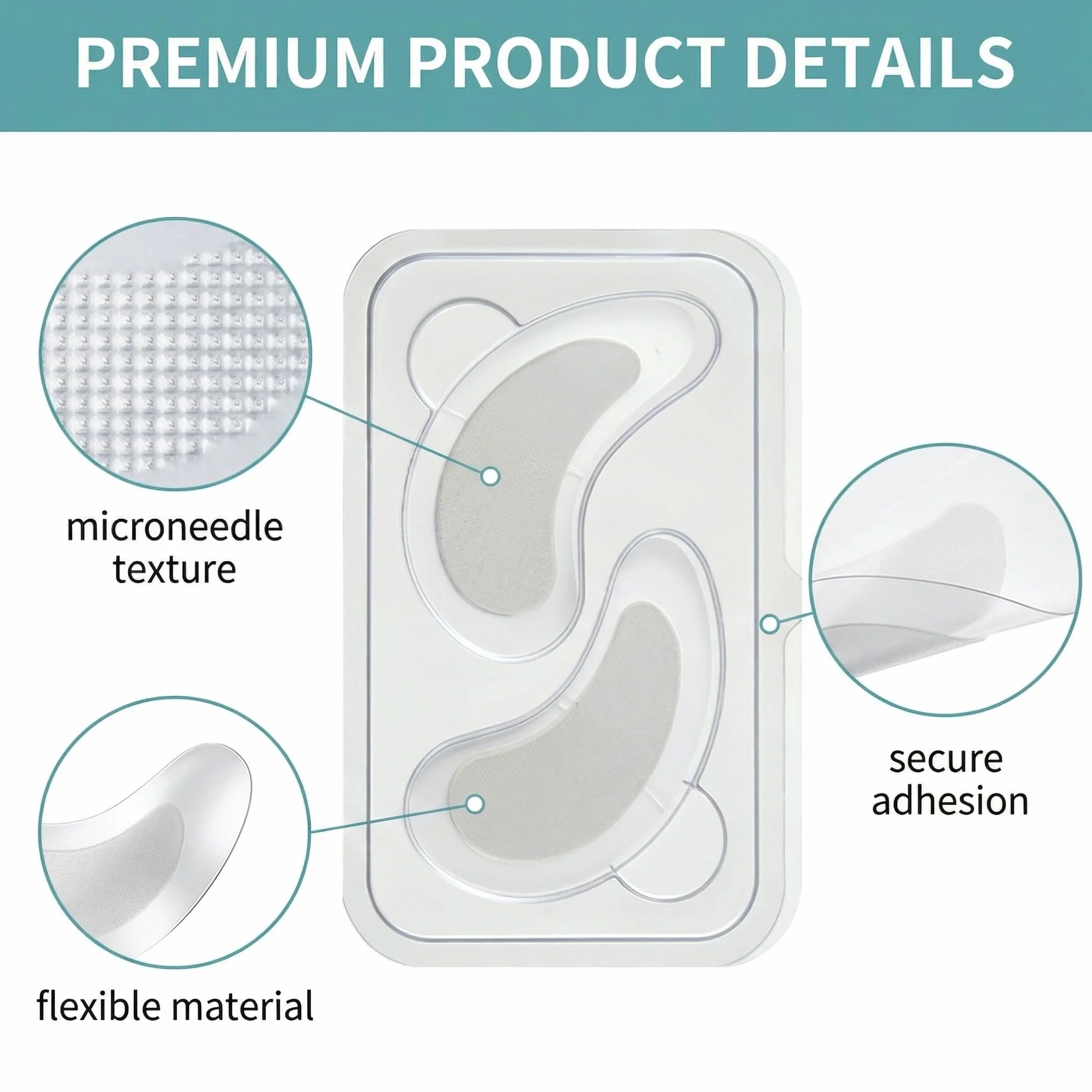4 Coppie Microneedling Eye Patches, Patch Occhi con Microaghi Microneedling Eye Patches con Acido Ialuronico Idratano, per le donne, trucco bellezza viaggiatori | Riducono Borse e Occhiaie