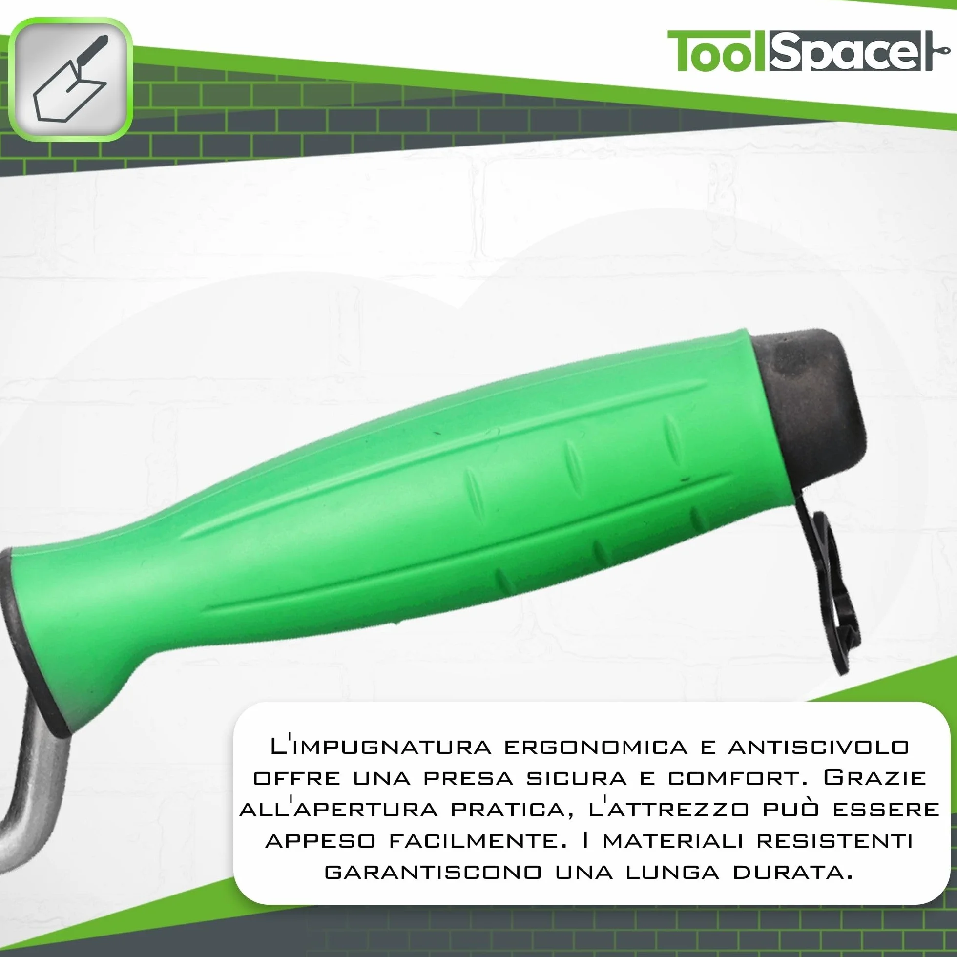 ToolSpace Cazzuola di precisione in acciaio inox 120 mm manico gommato