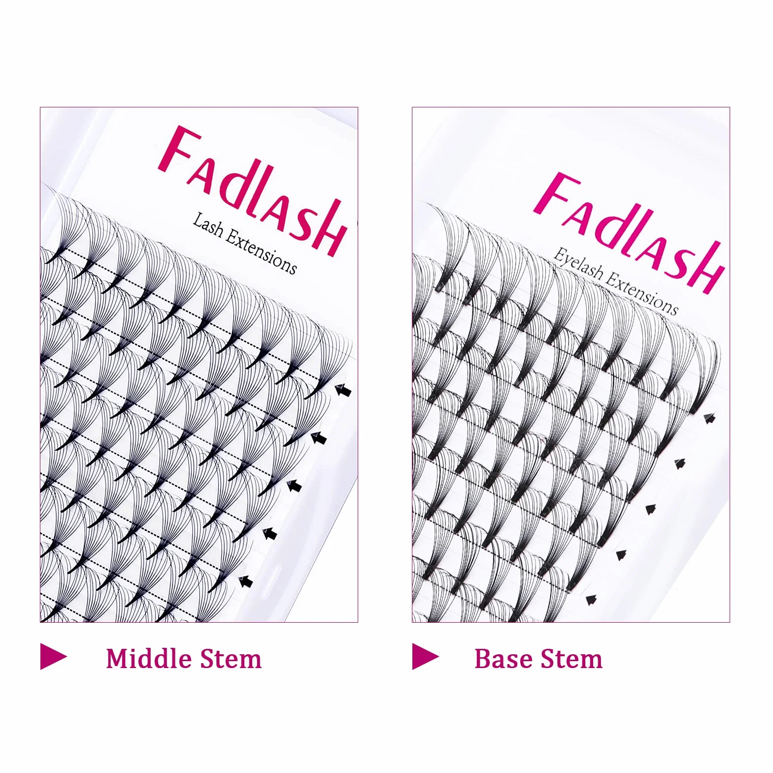 FADLASH Extension Ciglia Ciuffetti 10D 0,07mm Curva C 10mm Ciglia Finte a Ciuffetti Premade Fans Lashes Cluster